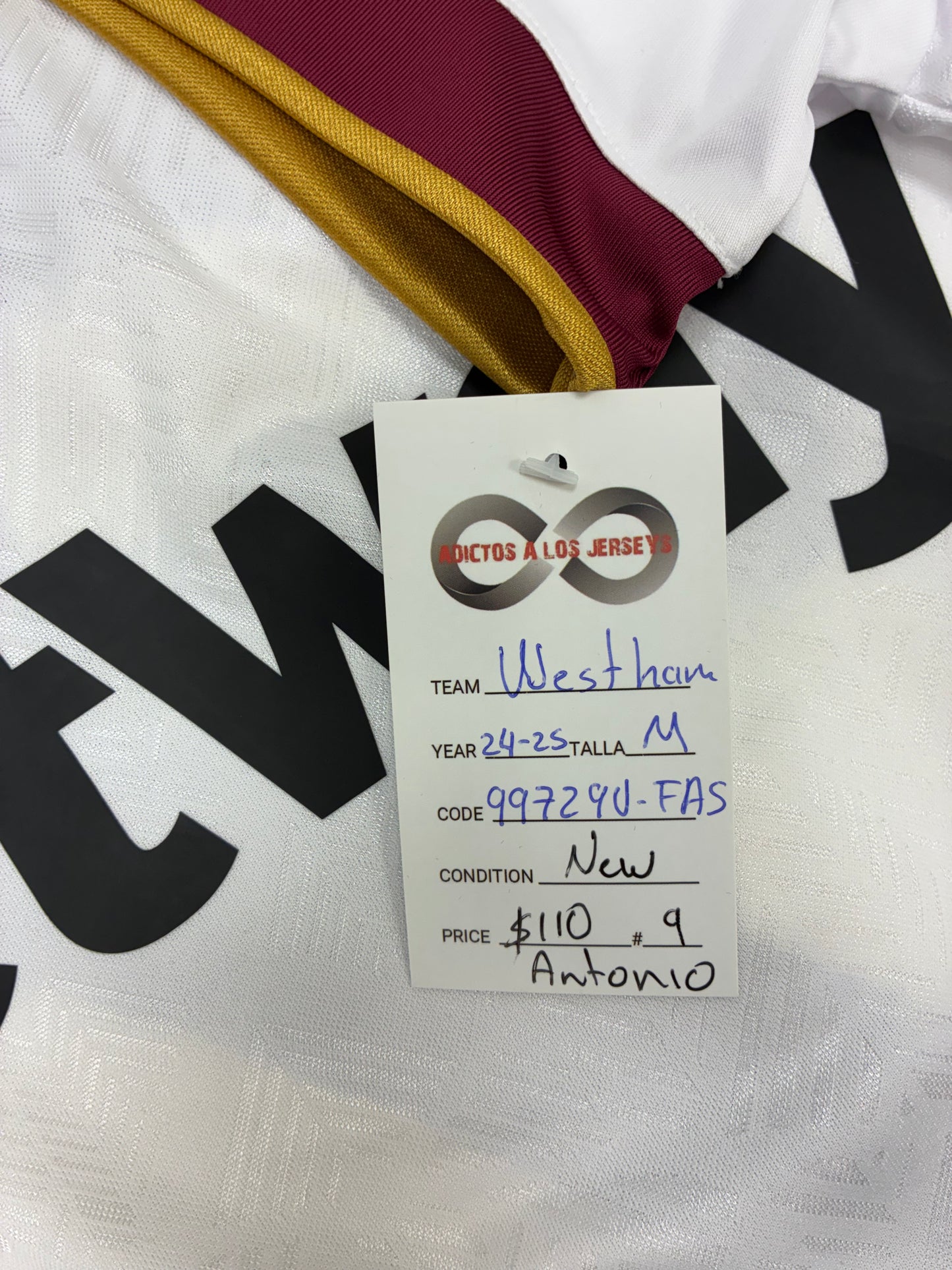 2024-25 Westham United 9 Antonio Third Jersey / Medium / New