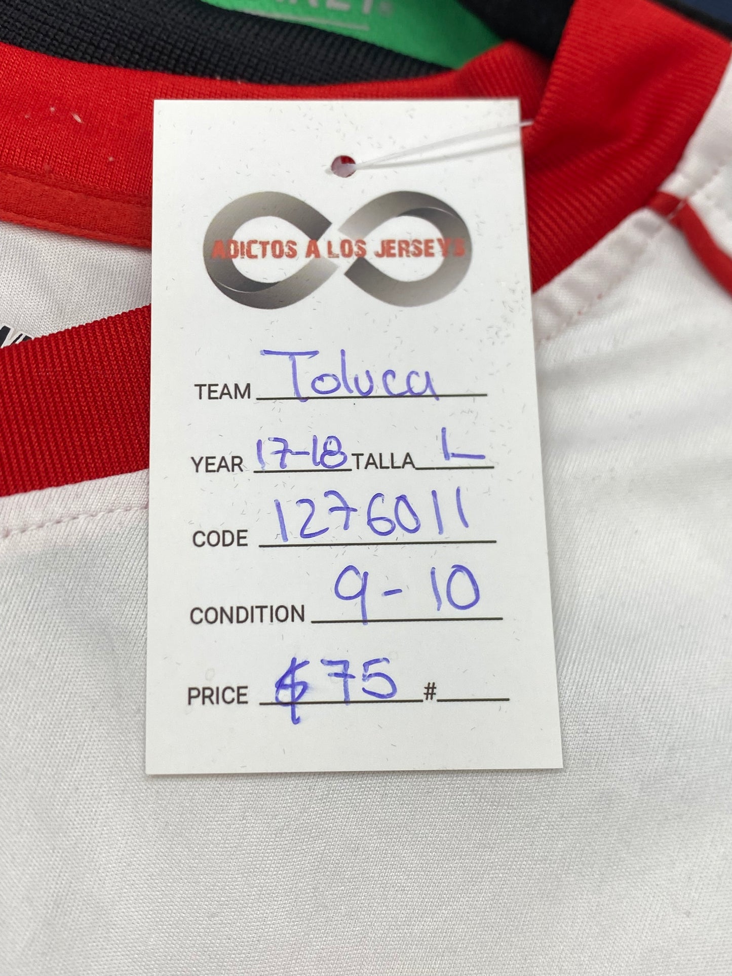 2017-18 Toluca Away Jersey / Large / 9/10