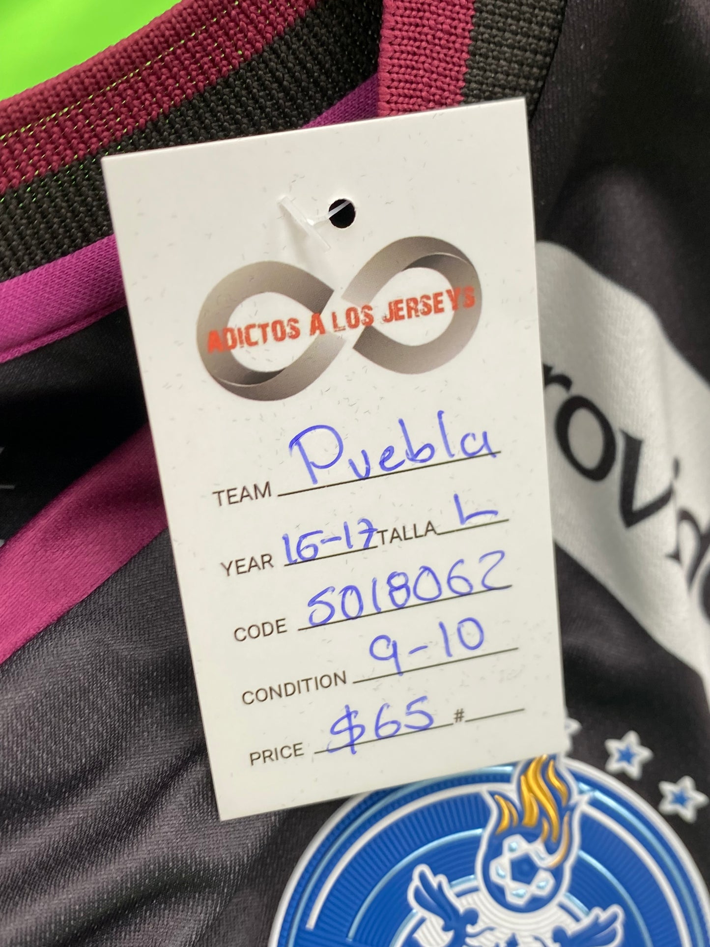2016-17 Club Puebla Third Jersey / Large / 9/10
