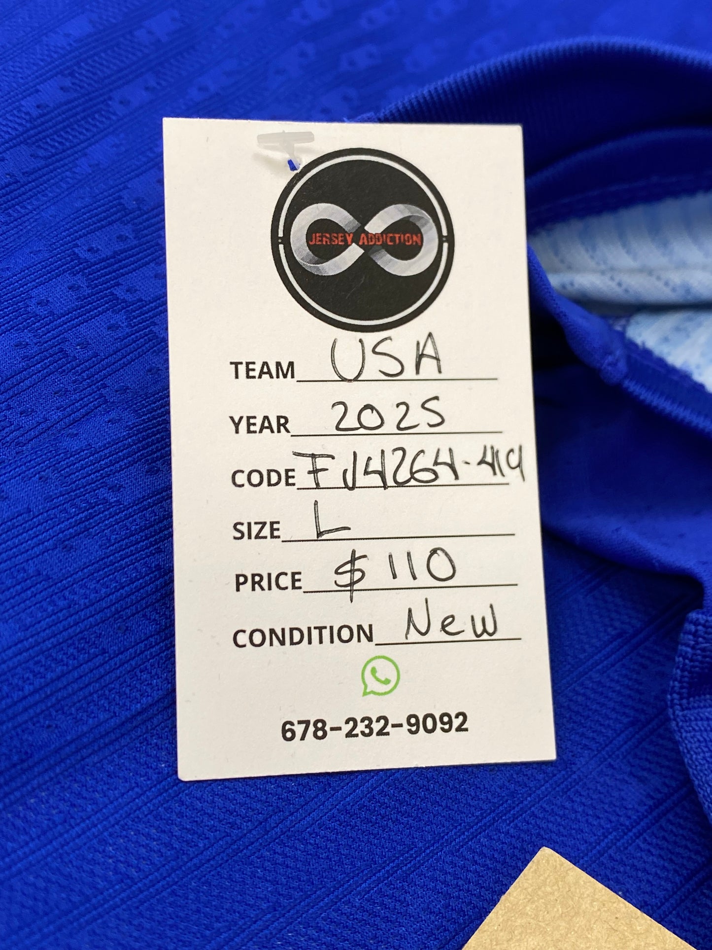 2025 USA Away Jersey Player Version / Large/ New