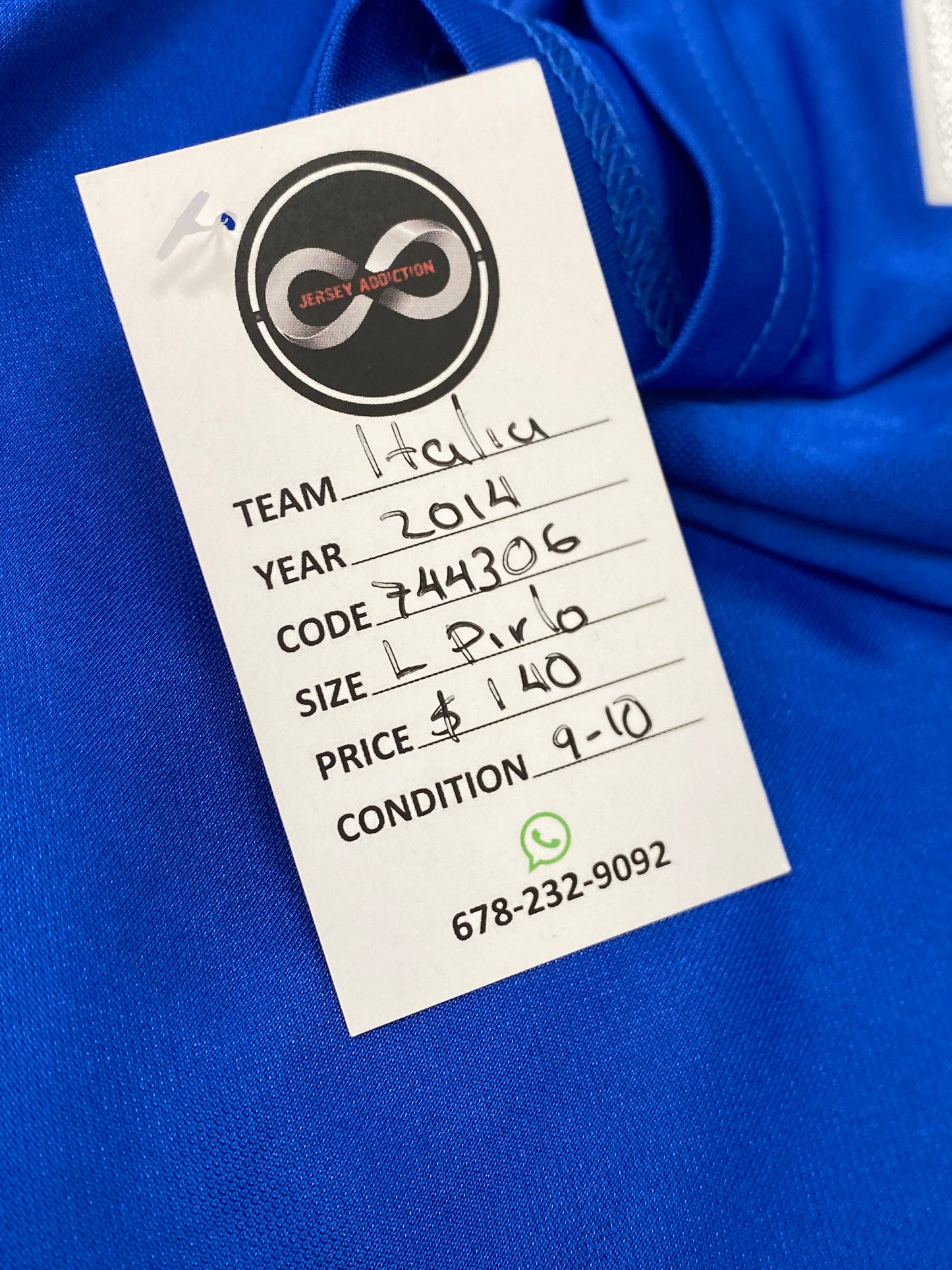 2014 Italy Pirlo 21 Home jersey / Large / 9/10