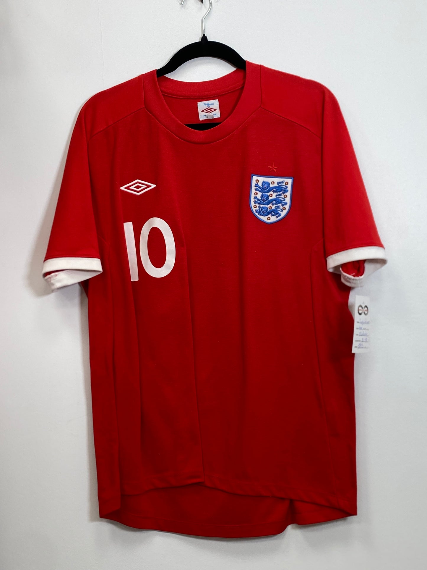 2010 England Rooney 10 Away Jersey / Large / 8/10
