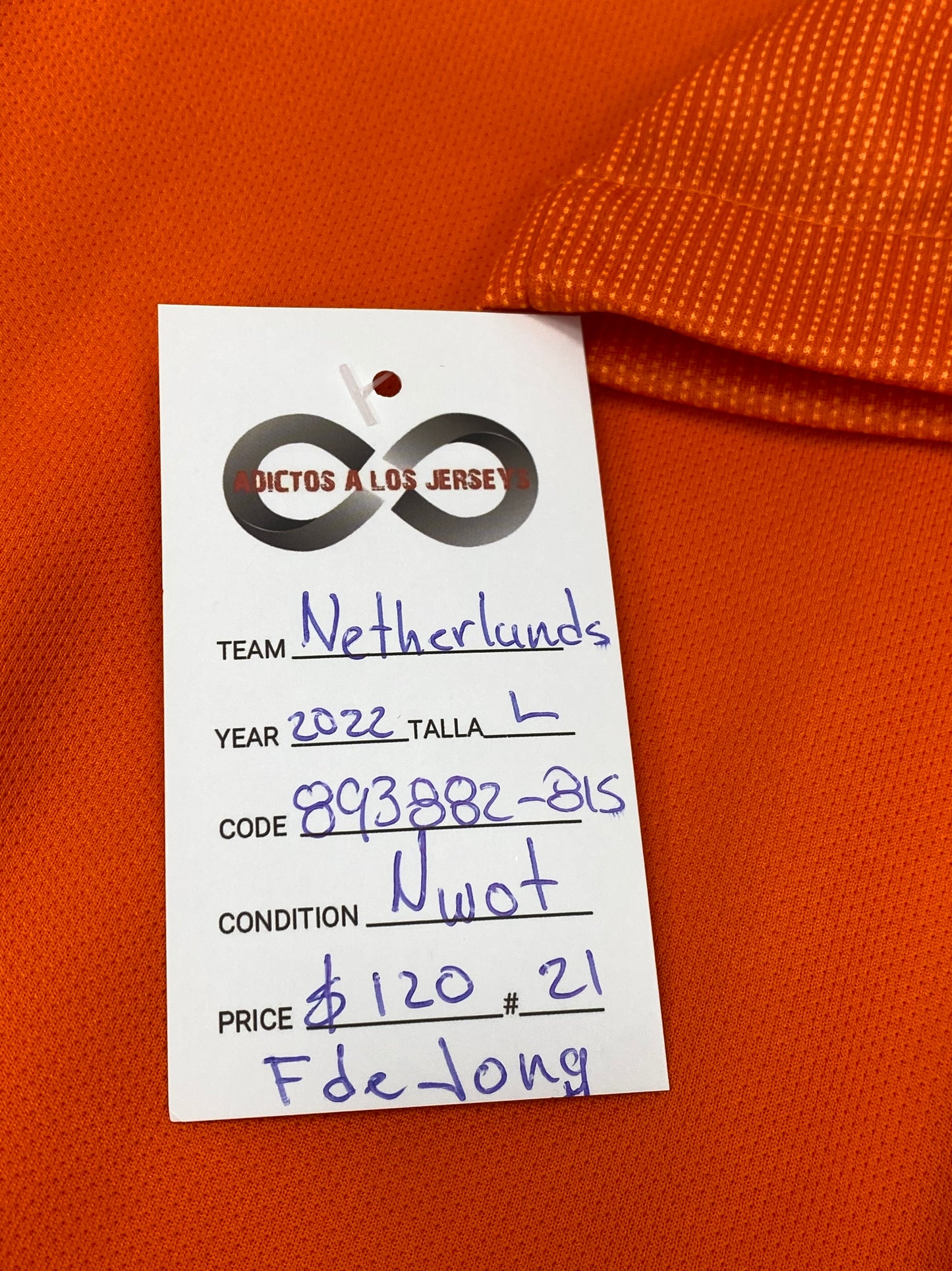 2022 Netherlands F.De Jong Home Jersey / Large / New