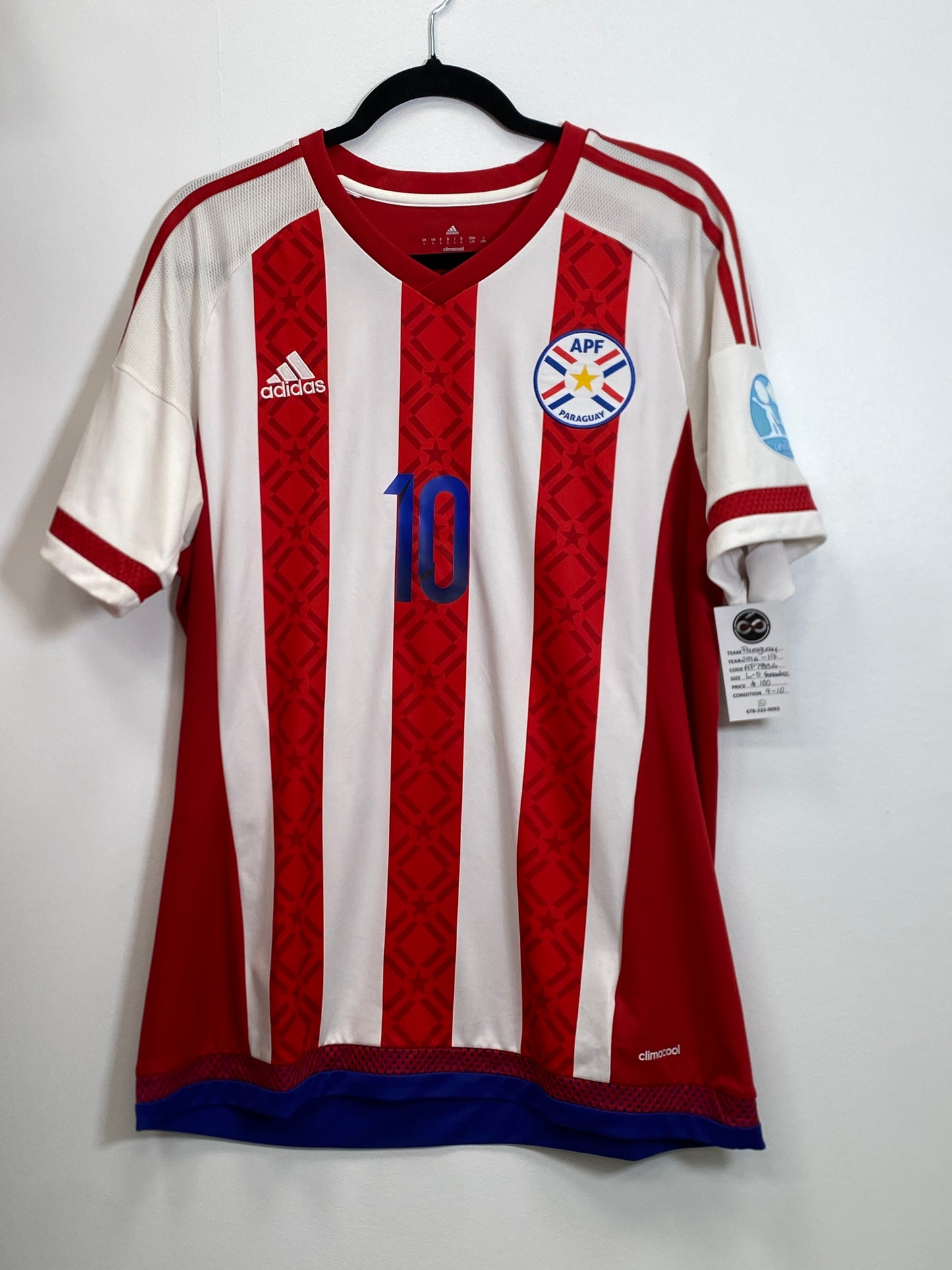 2016-17 Paraguay D.Gonzalez Home Jersey / Large / 9/10