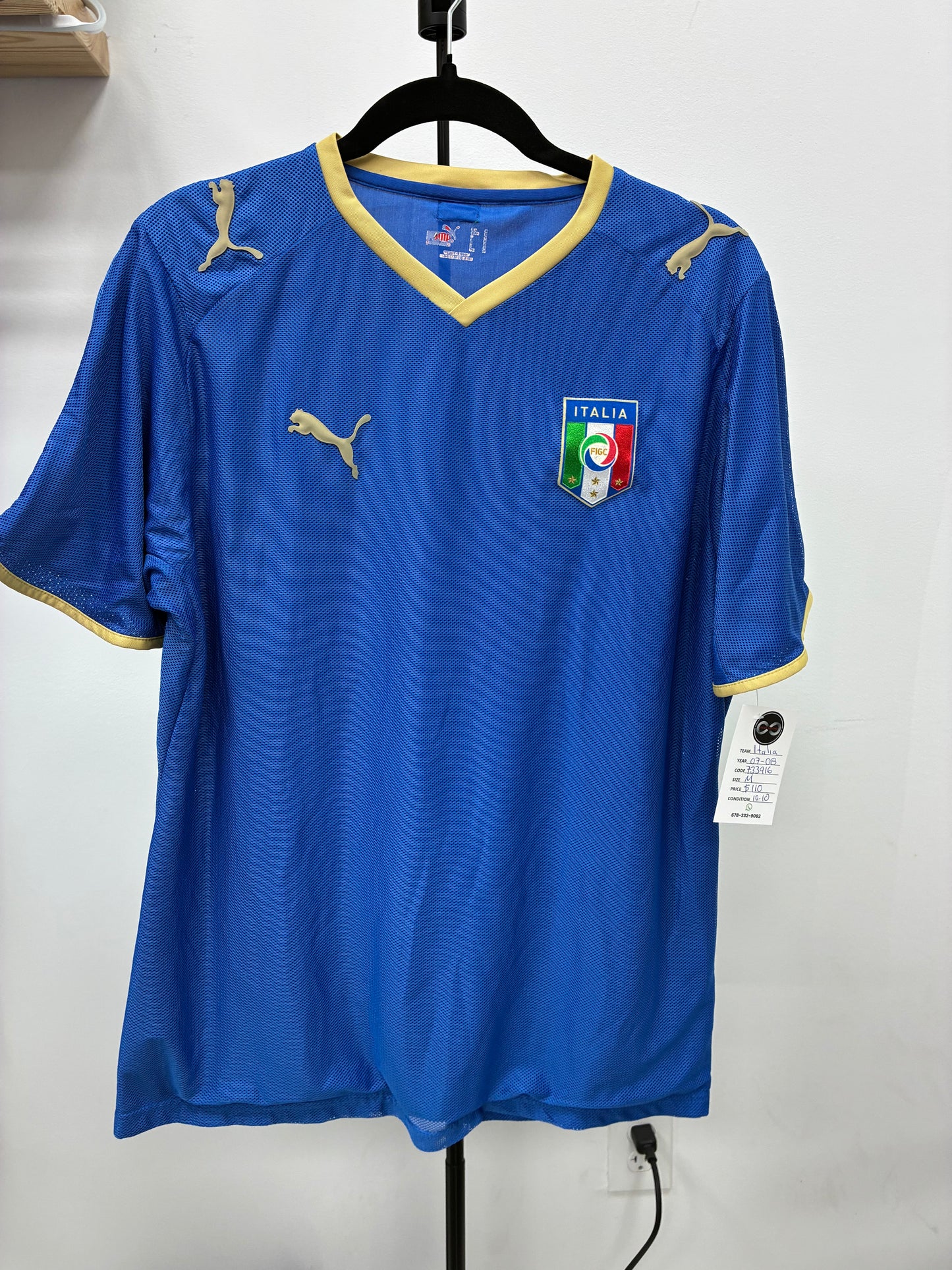 2007-08 Italy Home Jersey / Medium / 10/10