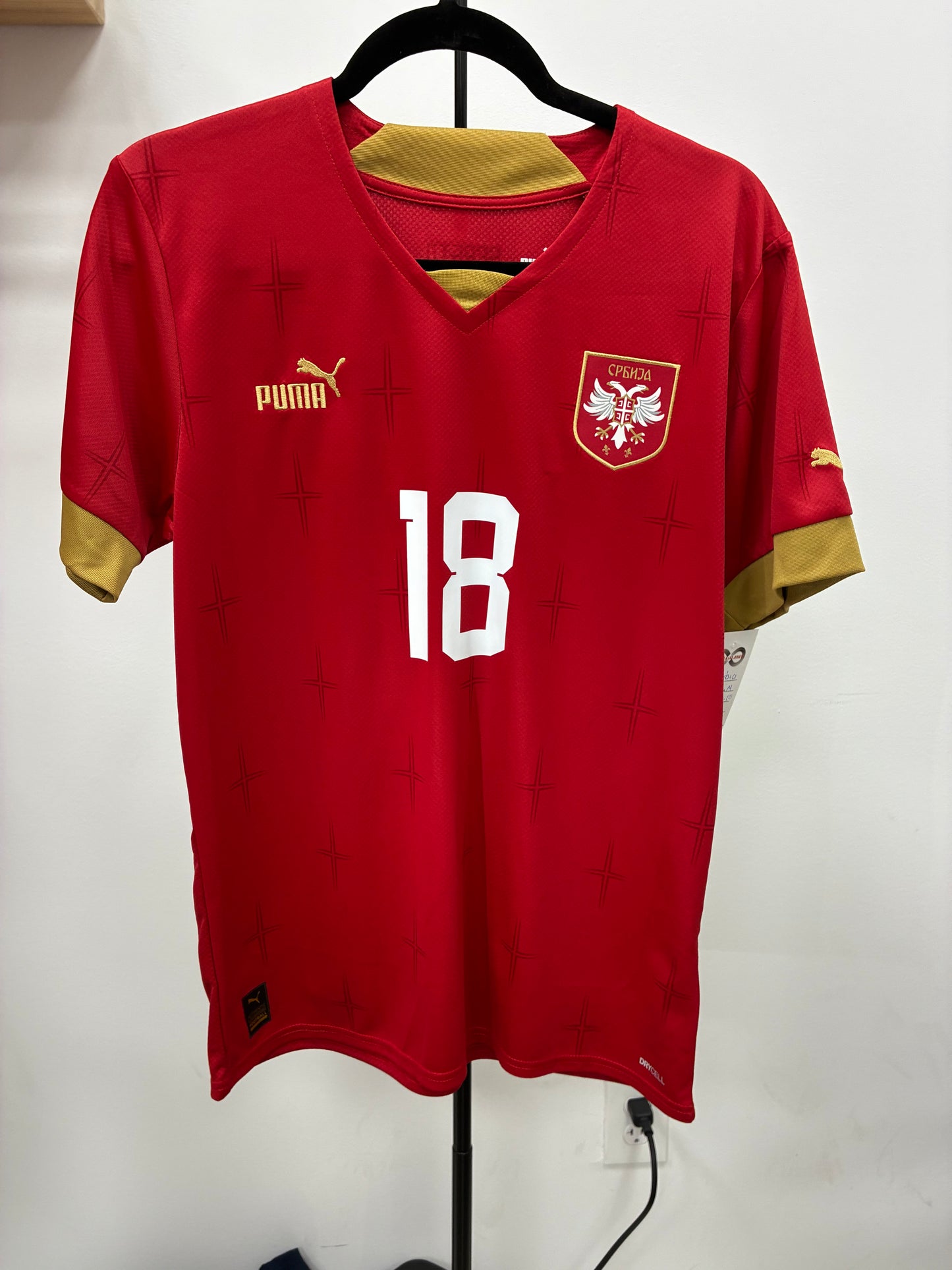 2022 Serbia 18 Vlahovic Home Jersey / Medium / New
