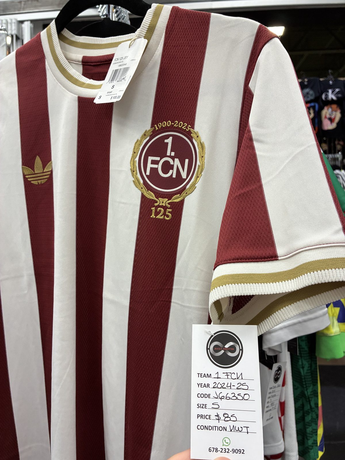 1. FC Nurnberg 125th Anniversary Jersey tag