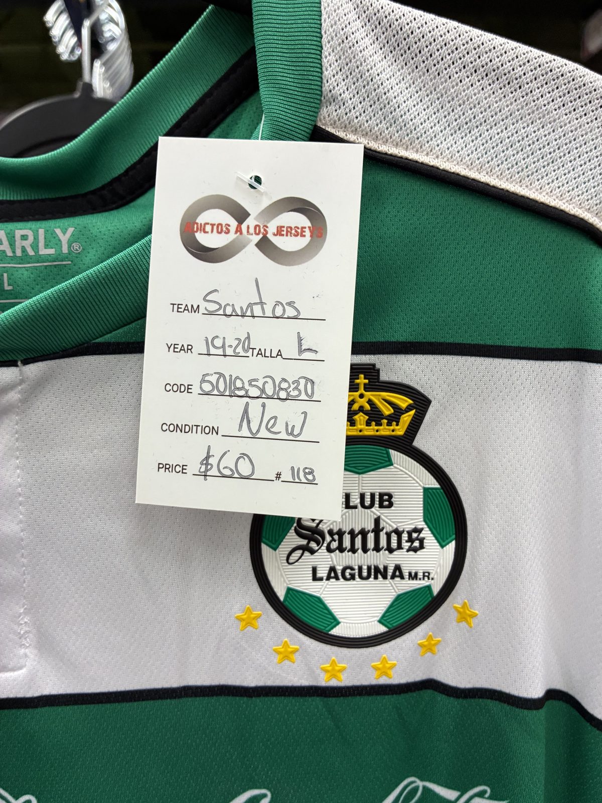 Santos Laguna 2019-20 Home Jersey tag