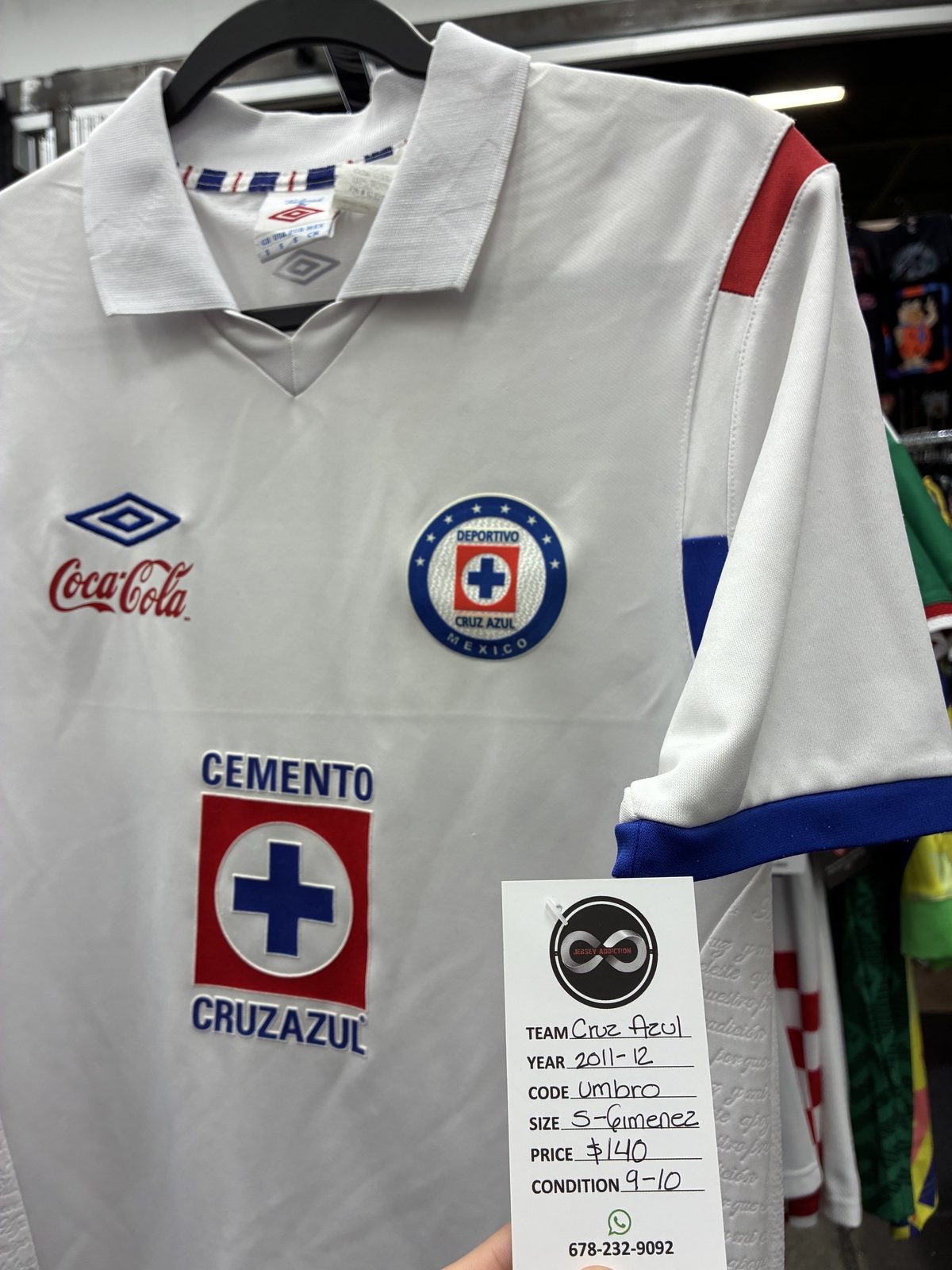 Cruz Azul 2011-12 Home Jersey tag
