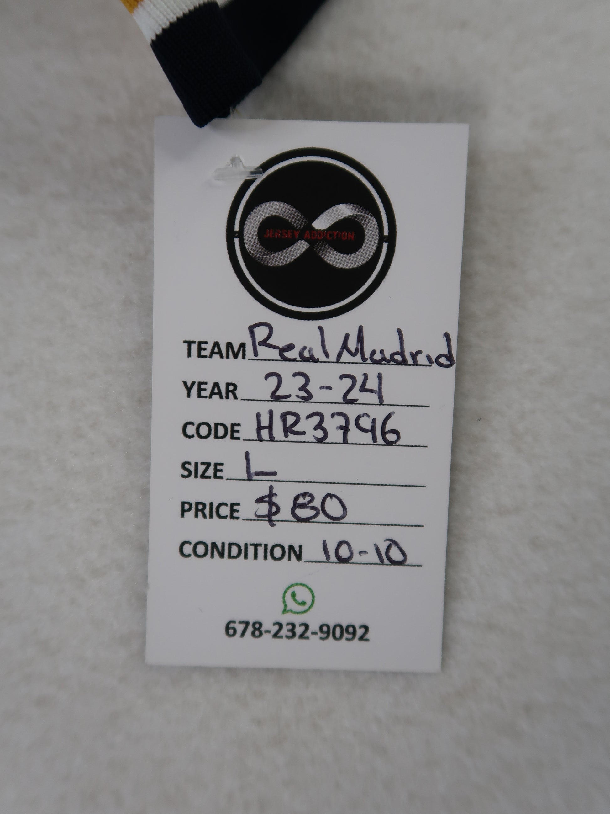 Jersey Addiction authenticity tag - Real Madrid, 23-24, Size L, $80, 10/10
