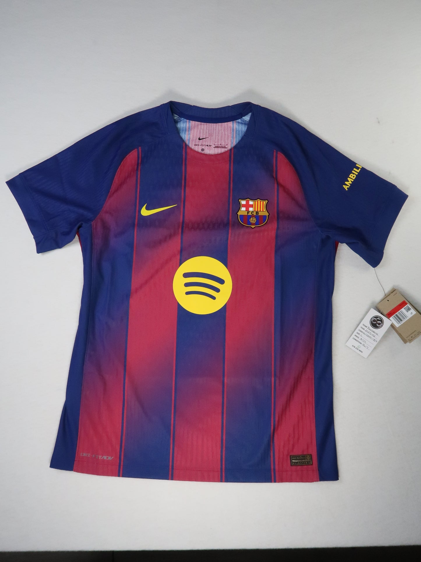 2025-26 FC Barcelona home jersey front, Spotify sponsor branding