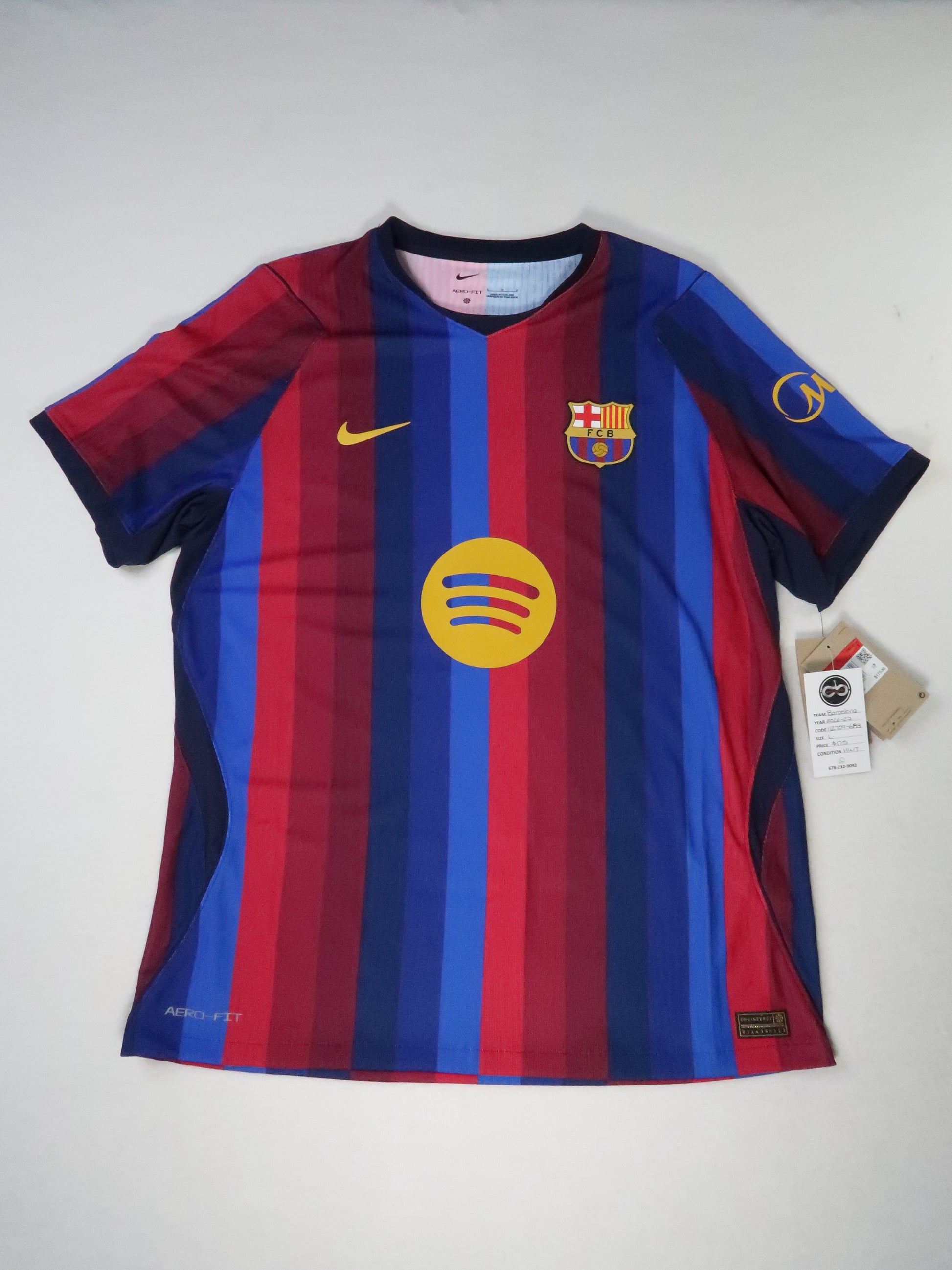 2026-27 FC Barcelona home jersey front, tonal red and blue stripes