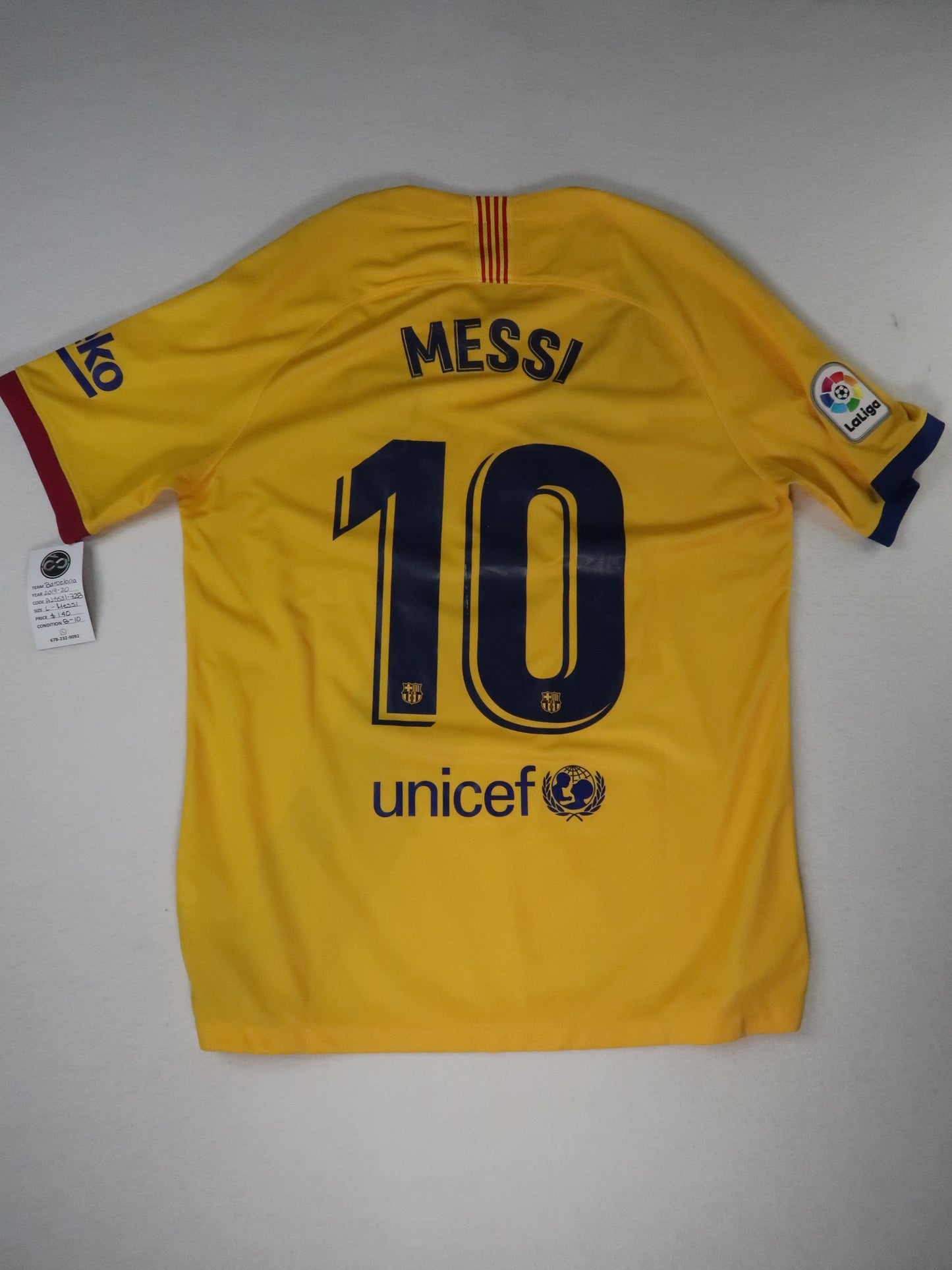2019-20 FC Barcelona away jersey back, MESSI 10 printed