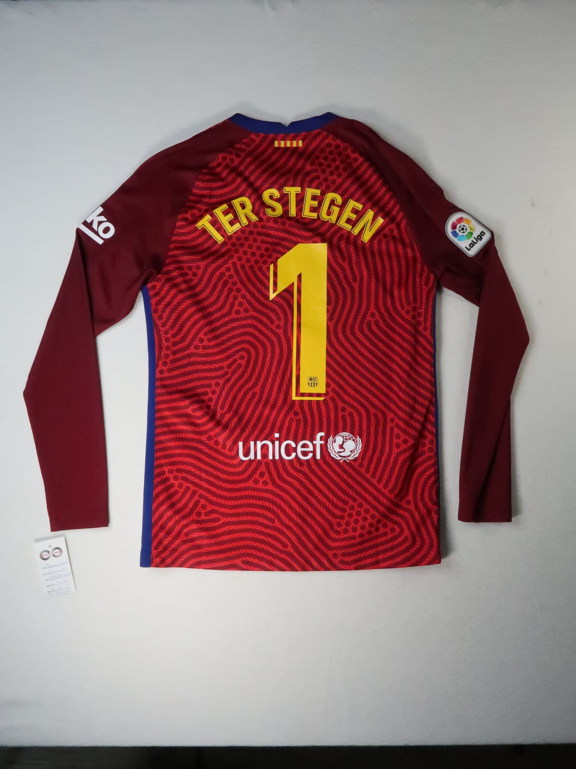 2020-21 Barcelona Ter Stegen Goalkeeper Jersey tag