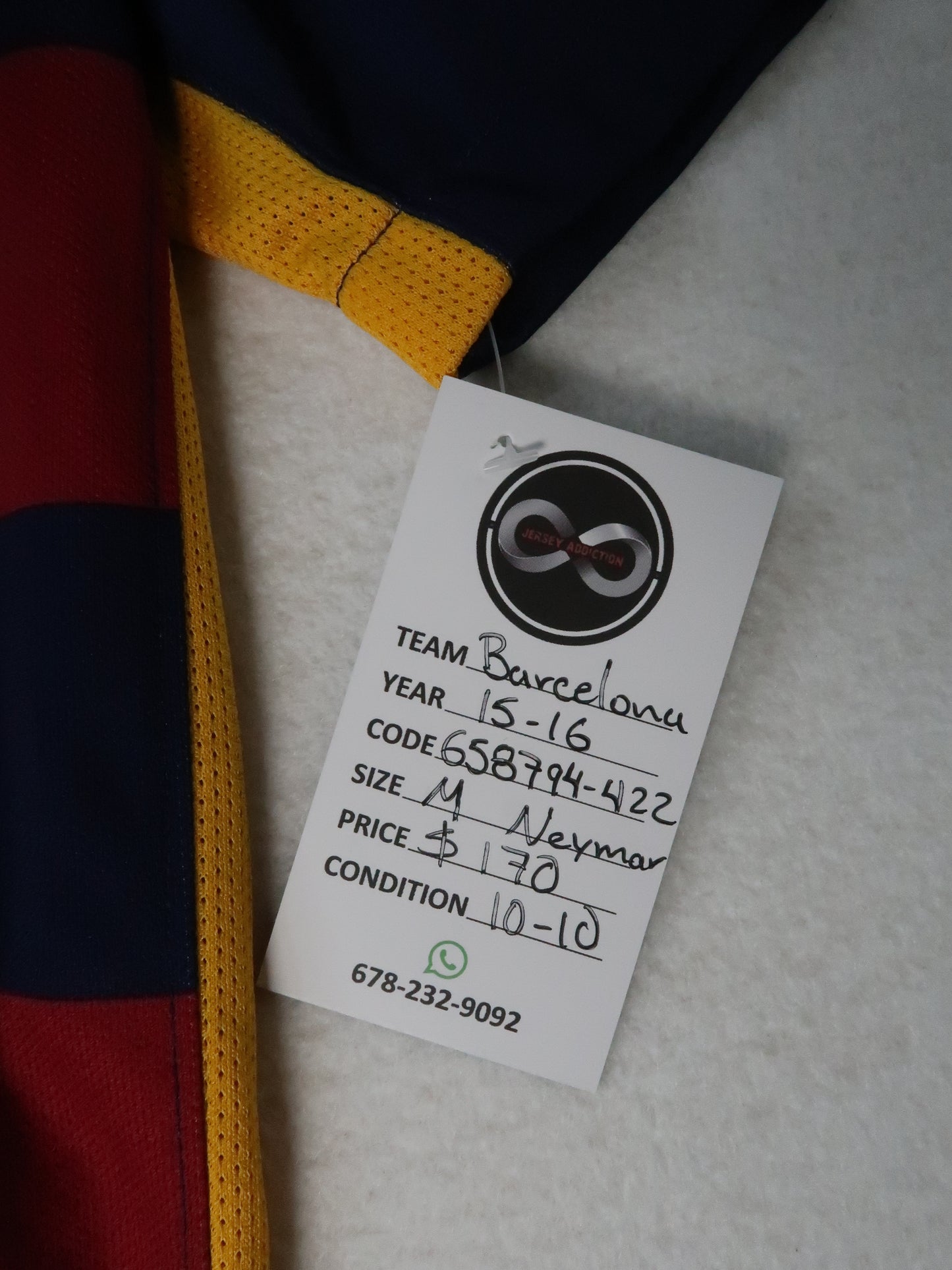 2015-16 Barcelona Neymar Jr Home Jersey tag