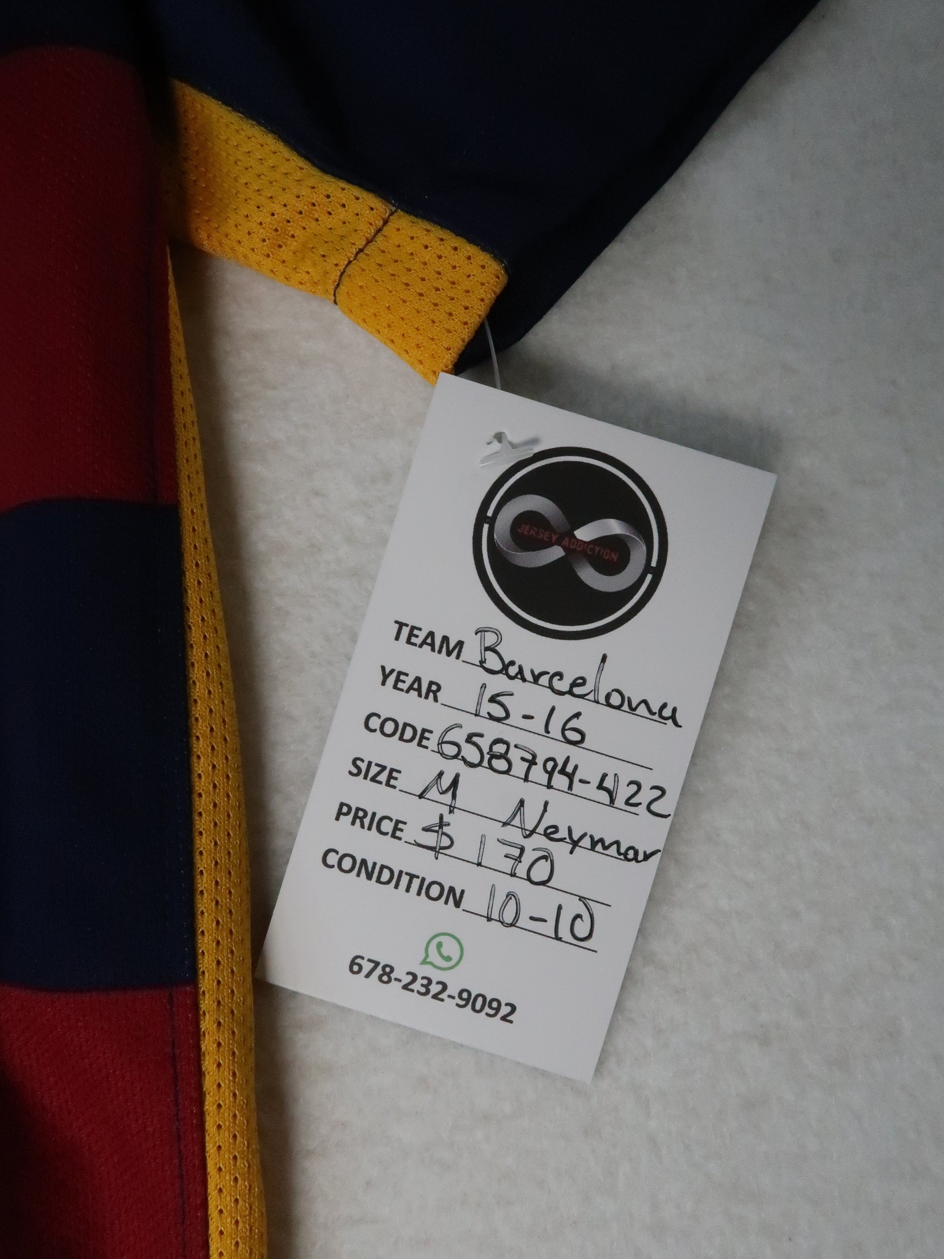 2015-16 Barcelona Neymar Jr Home Jersey tag
