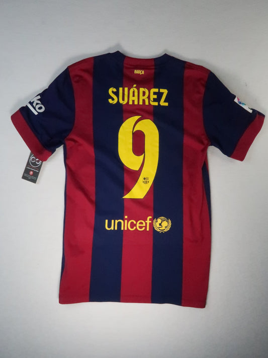 2014-15 Barcelona Suarez Home Jersey back