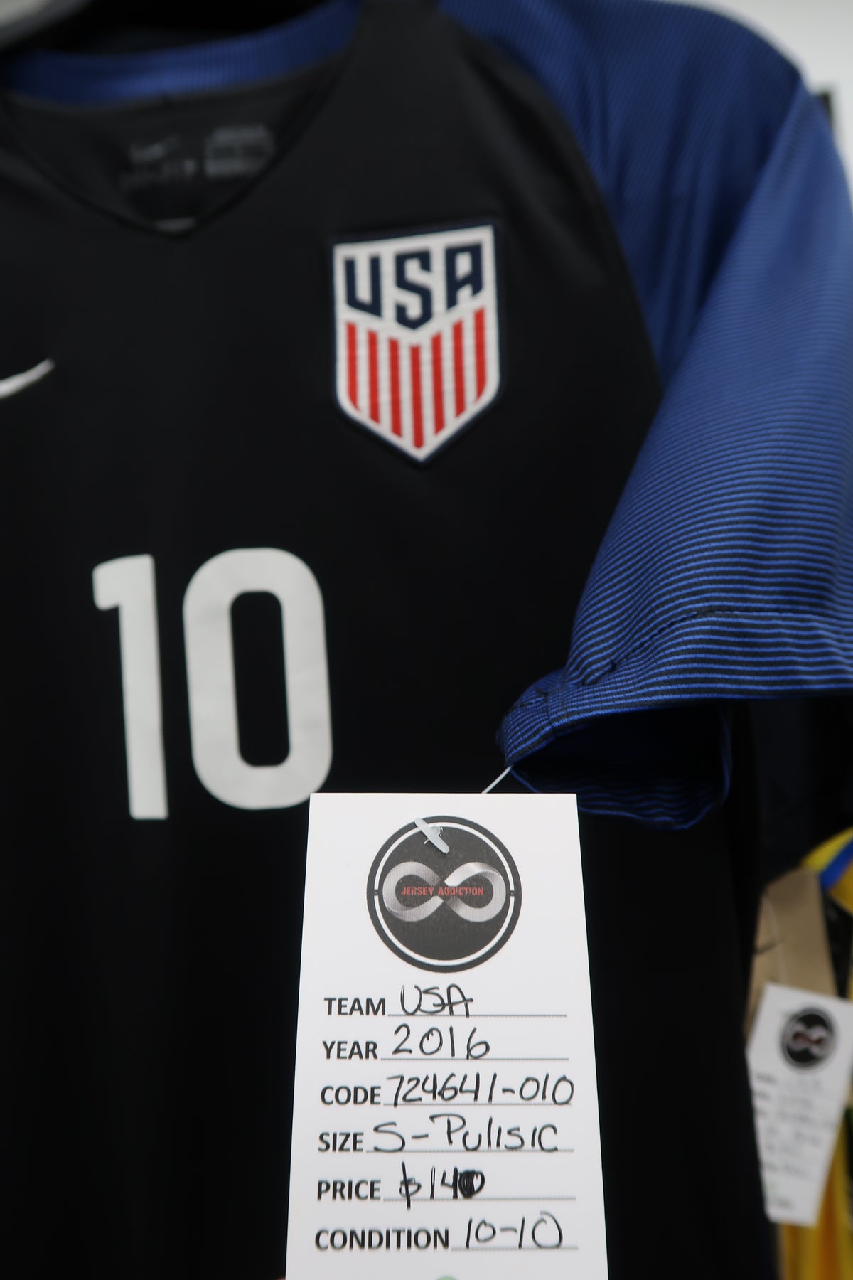 2016 United States Christian Pulisic 10 Away Jersey
