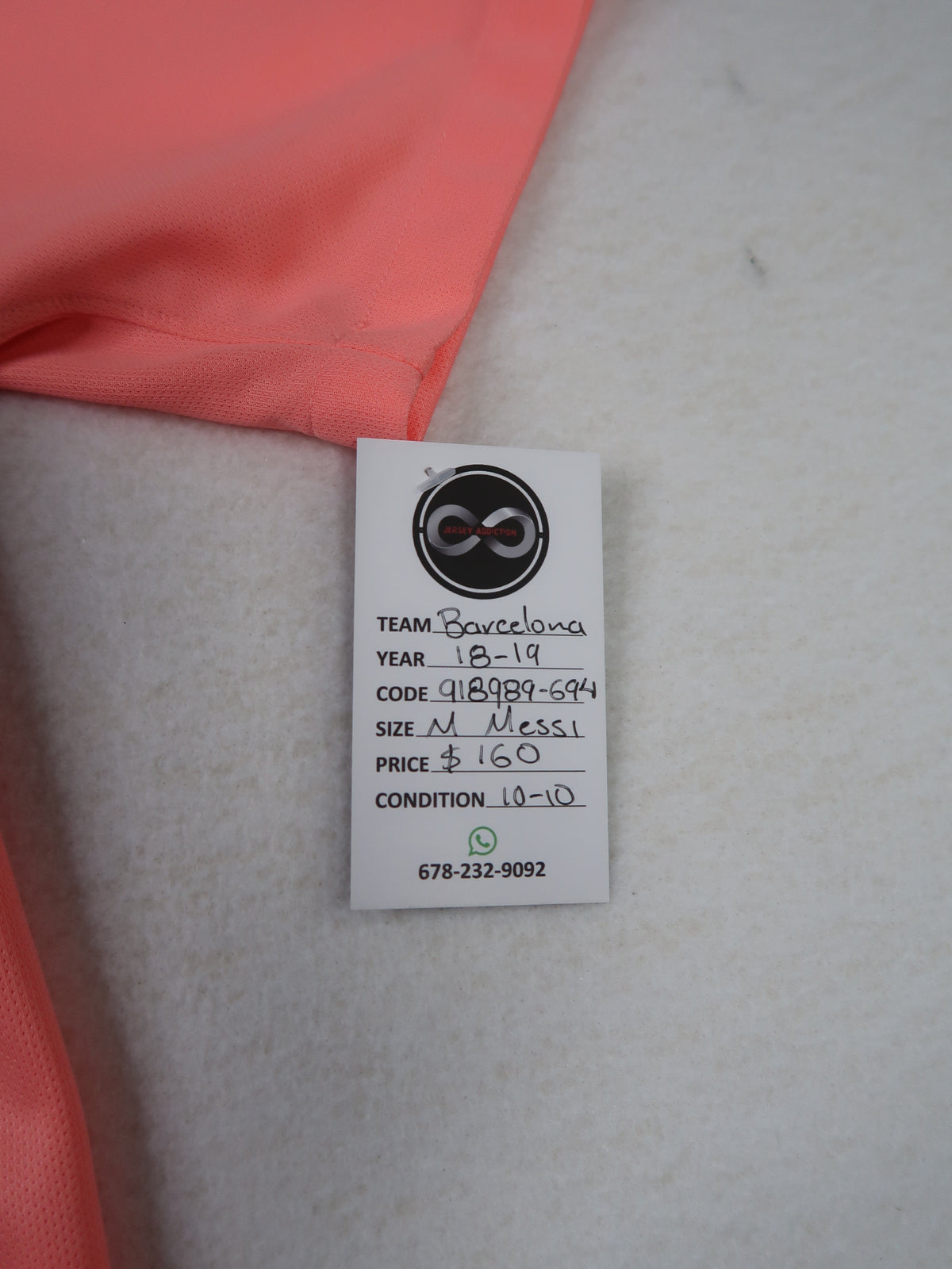 2018-19 Barcelona Messi Away Jersey tag