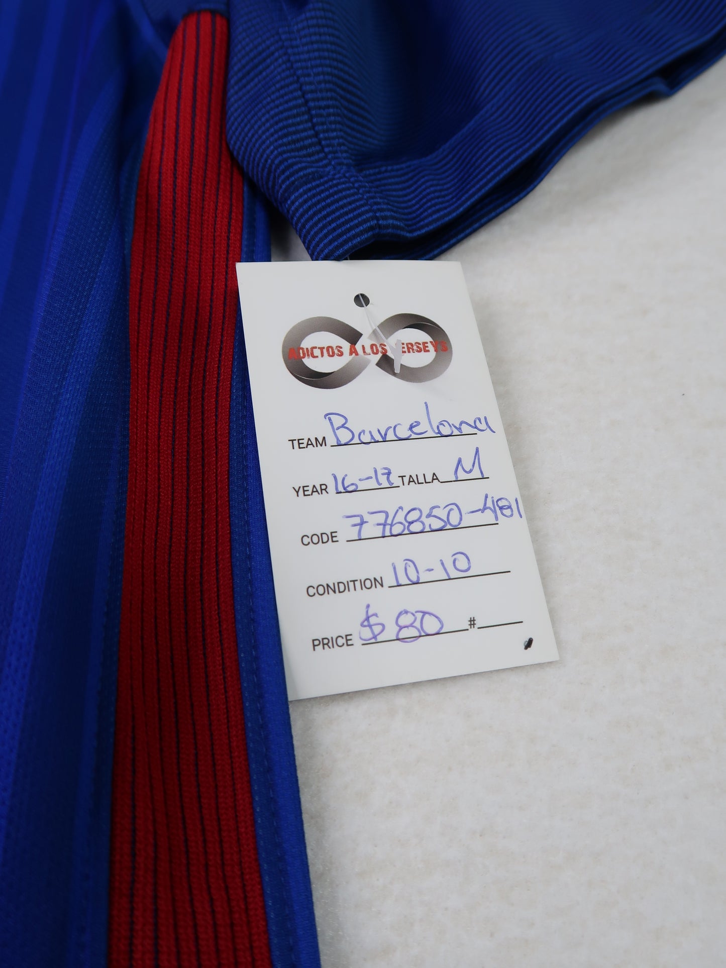 2016-17 Barcelona Home Jersey tag