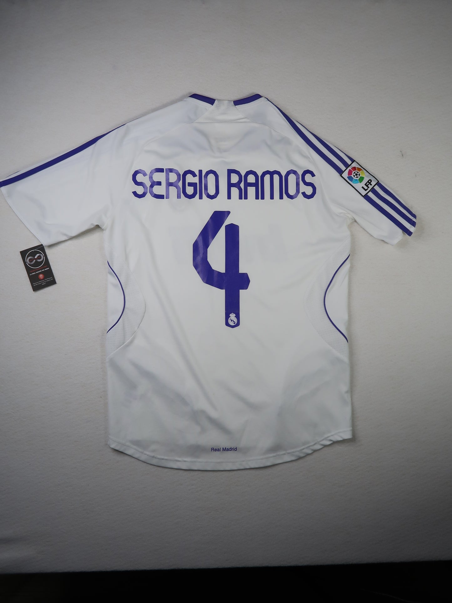 2007-08 Real Madrid Sergio Ramos 4 Home Jersey back with nameset