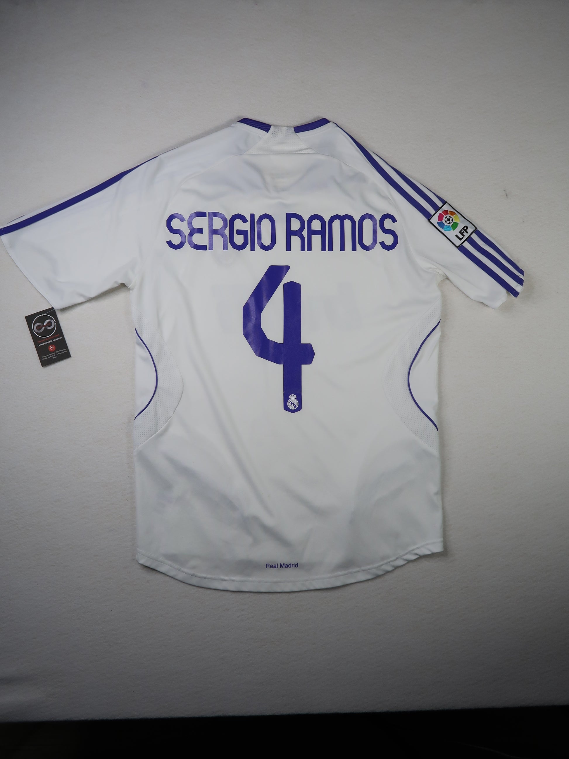 2007-08 Real Madrid Sergio Ramos 4 Home Jersey back with nameset