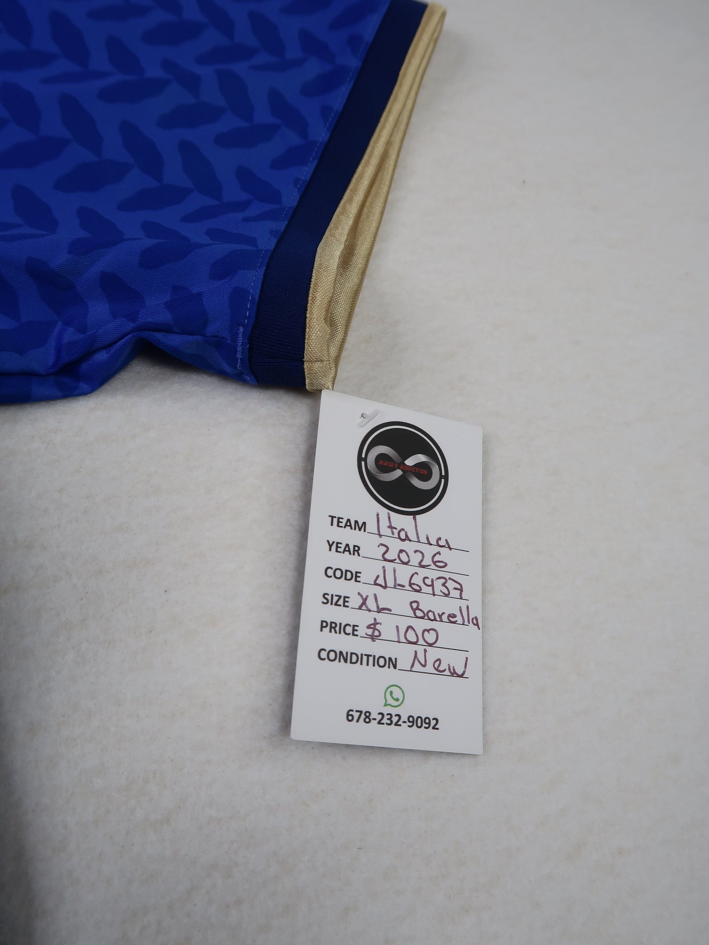 2026 Italy Barella 18 Home Jersey tag