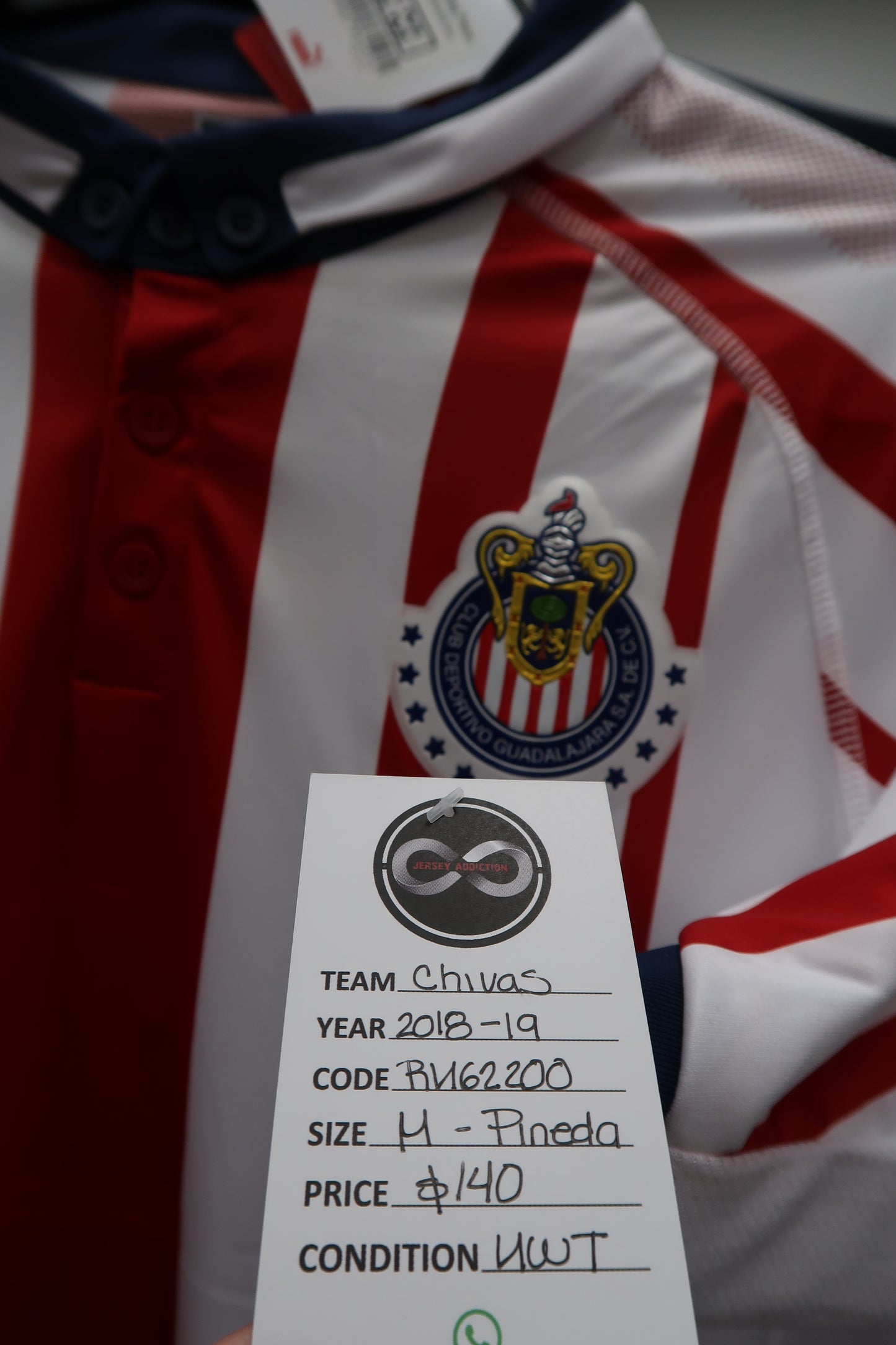 2018-19 Chivas Guadalajara O. Pineda 7 Home Jersey / M / 10-10