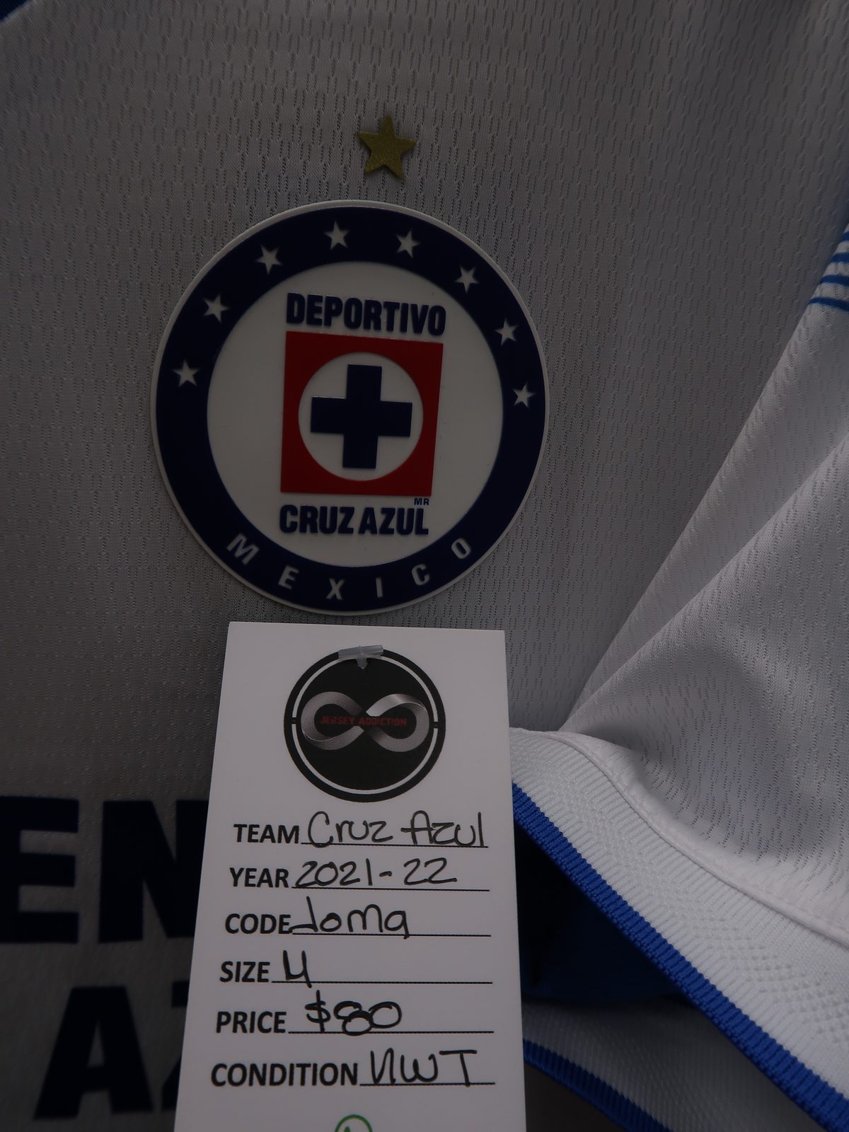Cruz Azul 2021-22 Home Jersey tag