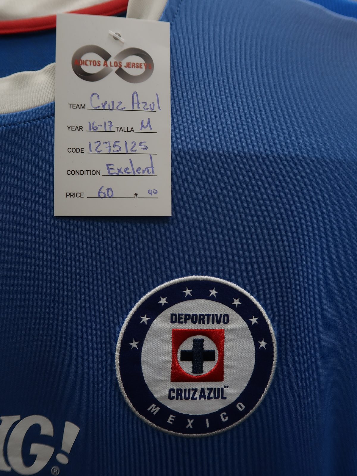 Cruz Azul 2016-17 Home Jersey tag
