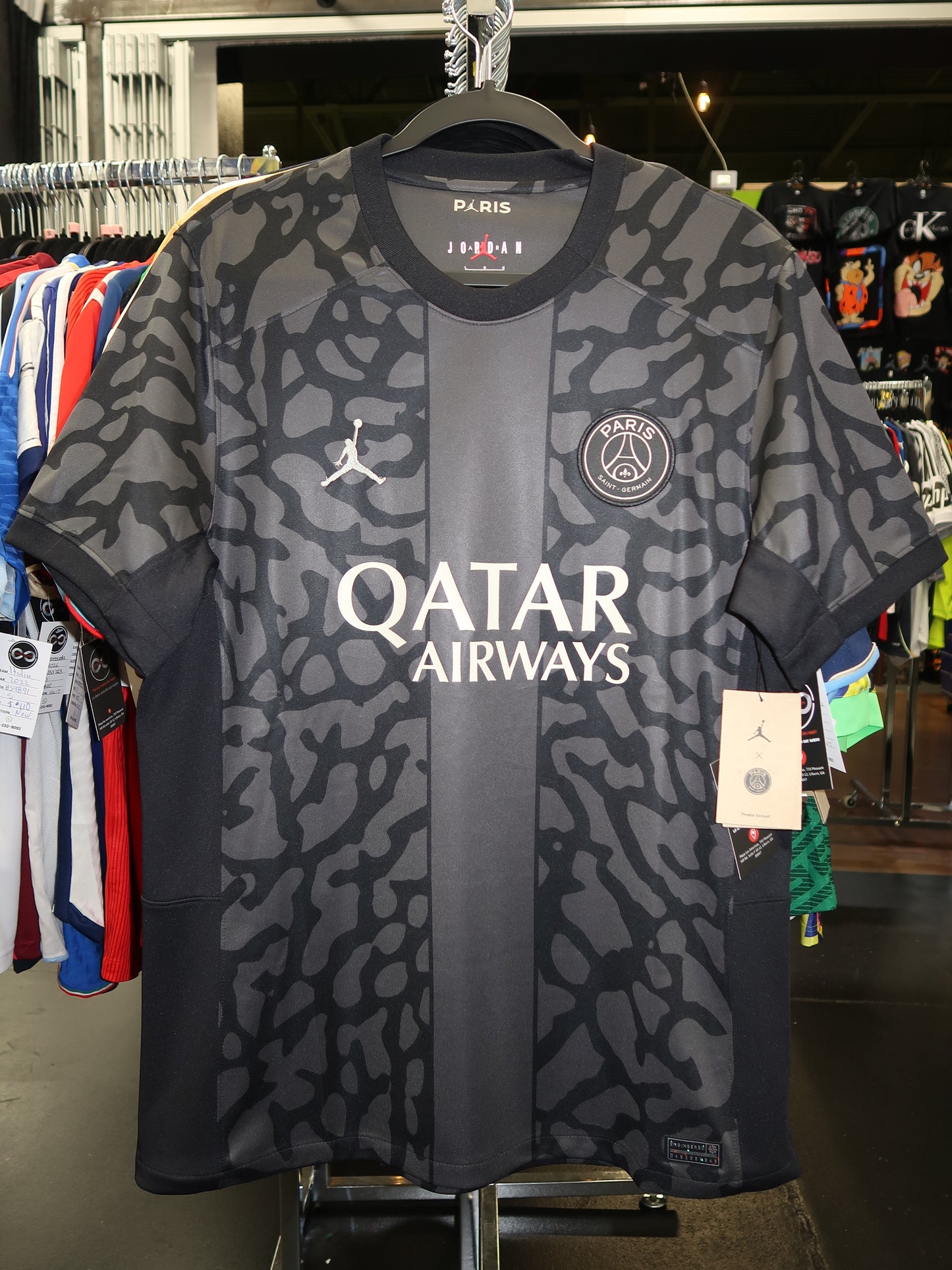 2023 PSG Black Jordan Jersey front