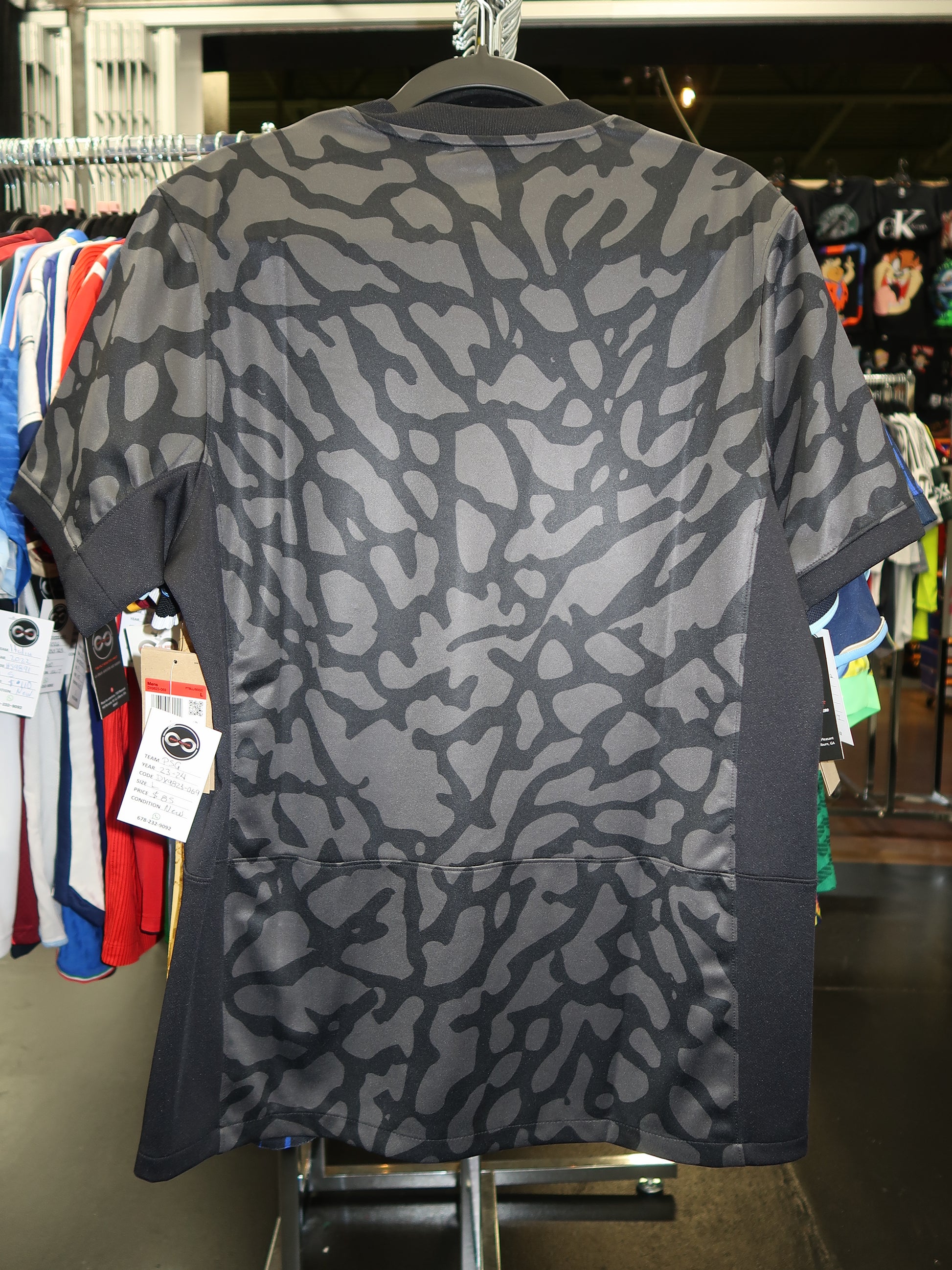 2023 PSG Black Jordan Jersey back