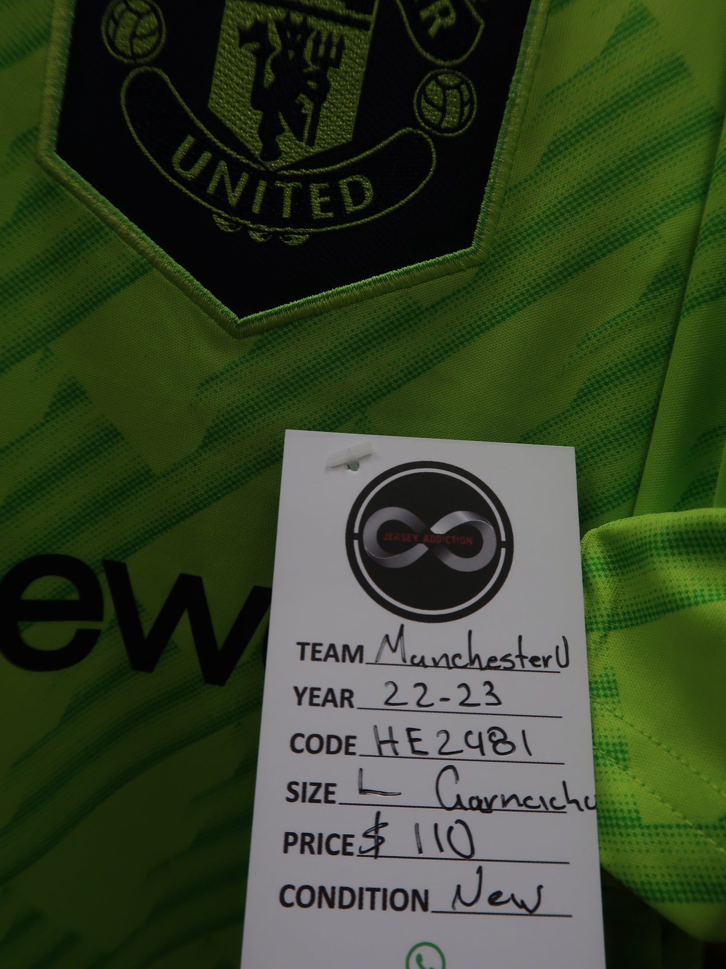 2022-23 Manchester United Garnacho Third Jersey / Large / New