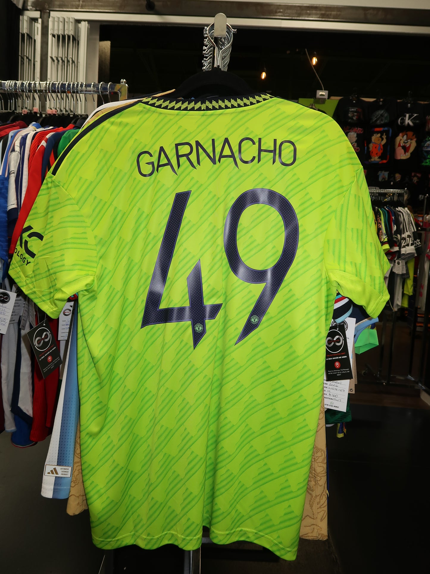 2022-23 Manchester United Garnacho 49 Away Jersey name