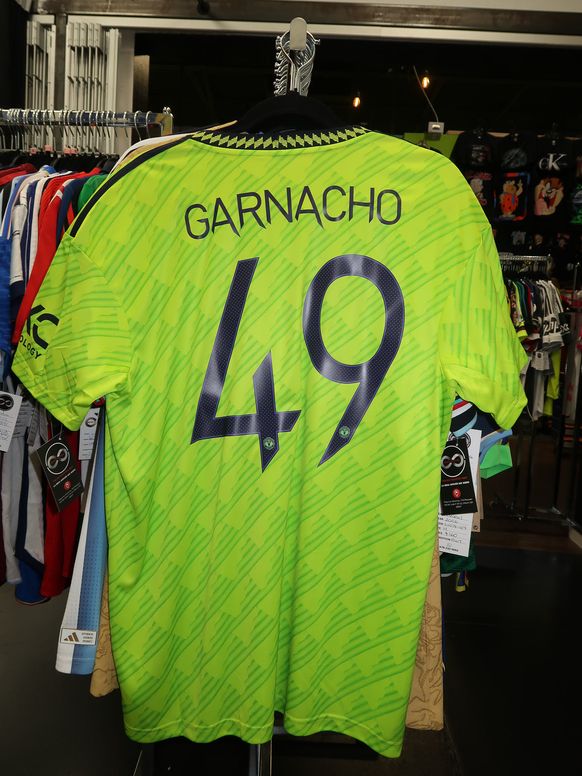 2022-23 Manchester United Garnacho 49 Away Jersey name