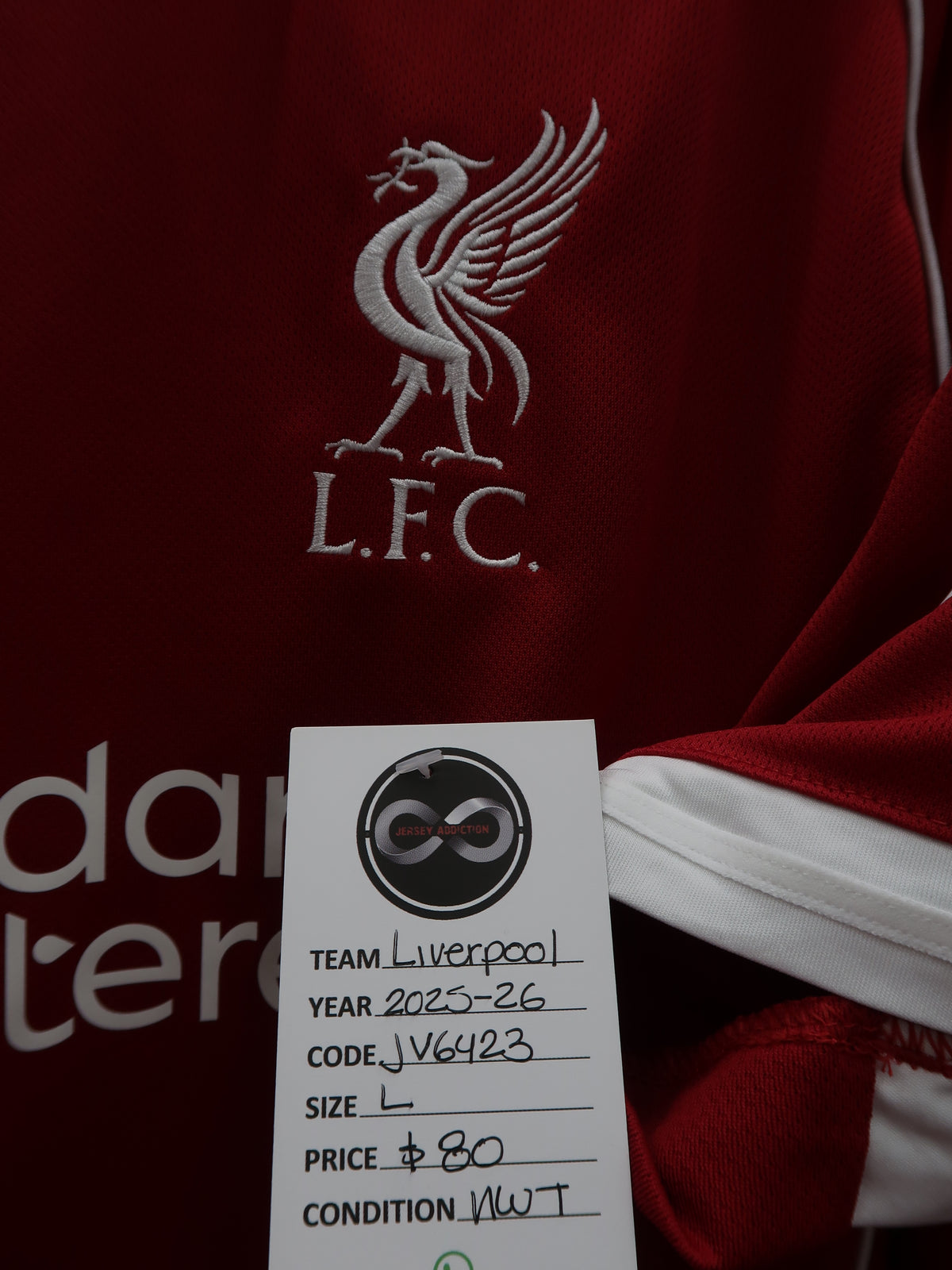 2025-26 Liverpool Home Jersey / Large / New