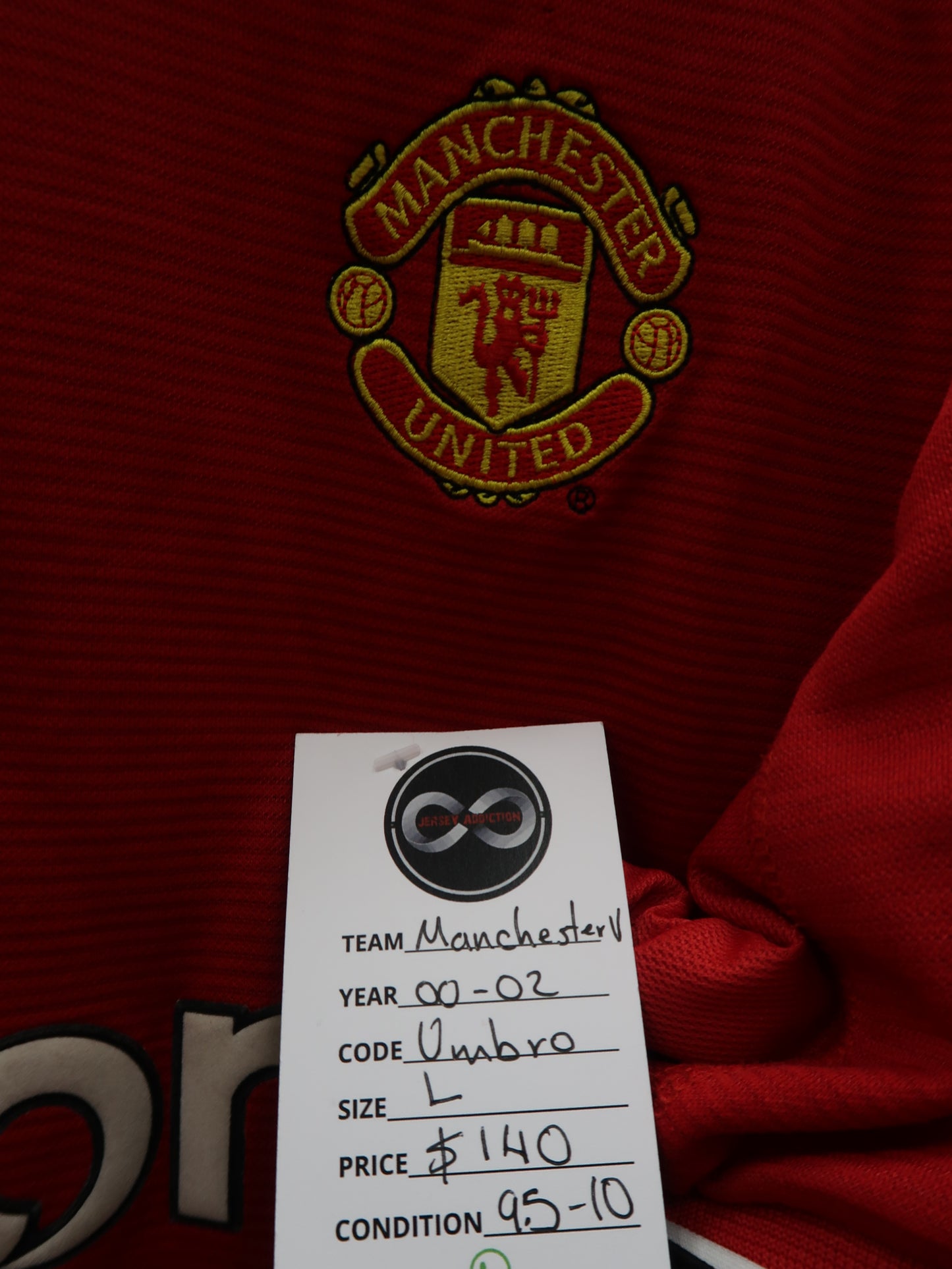 2000-02 Manchester United Home Jersey tag