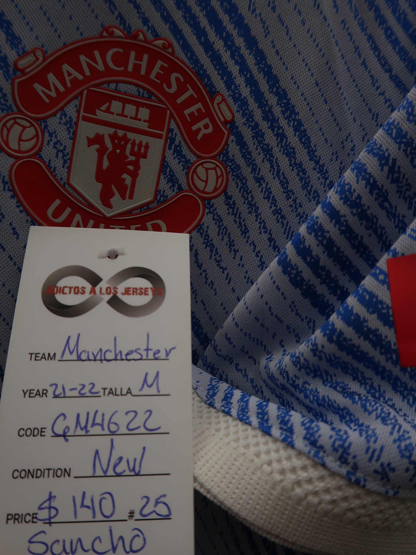 2021-22 Manchester United Sancho Away Jersey / Medium / New