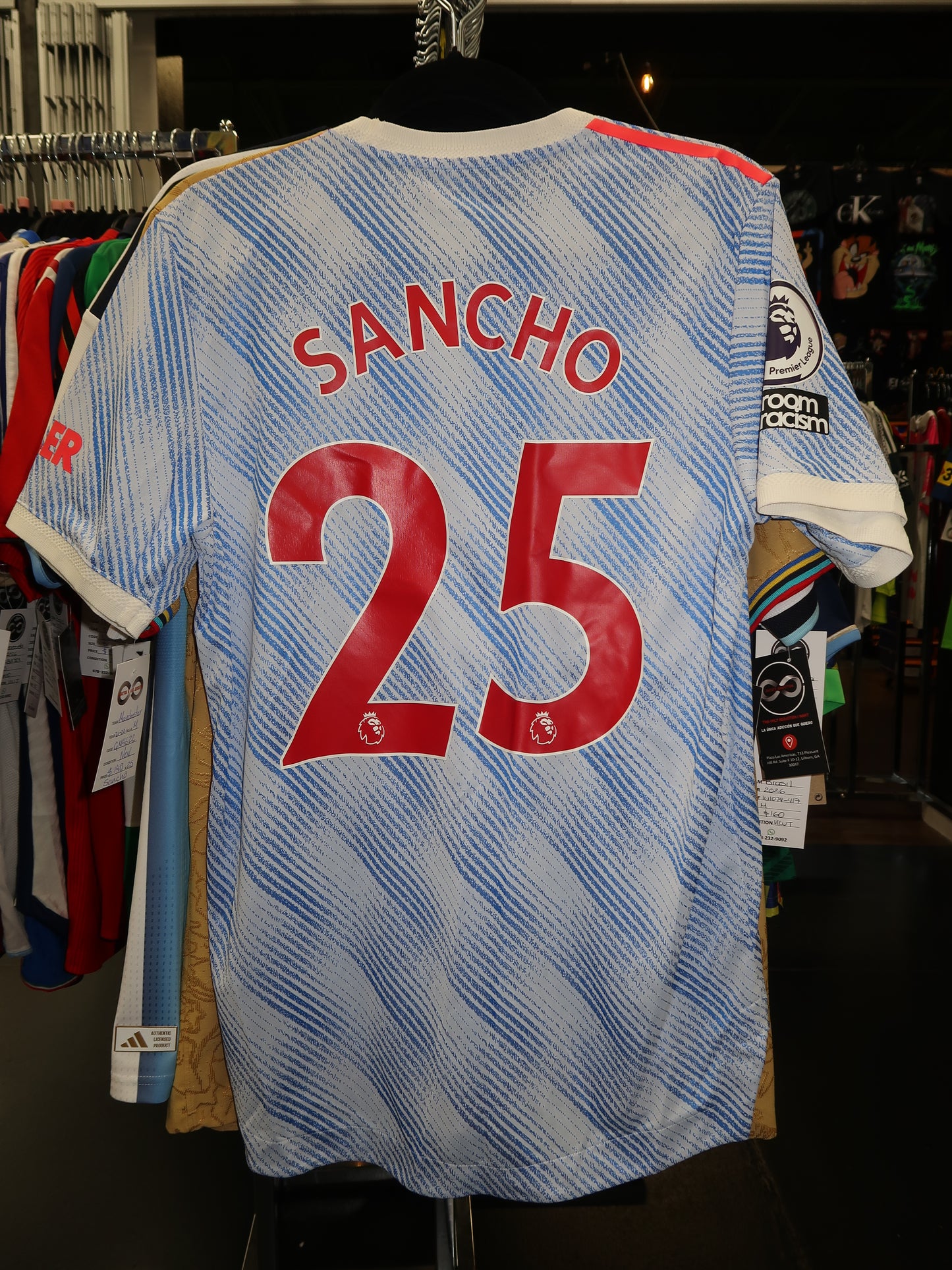 2021-22 Manchester United Sancho 25 Away Jersey name