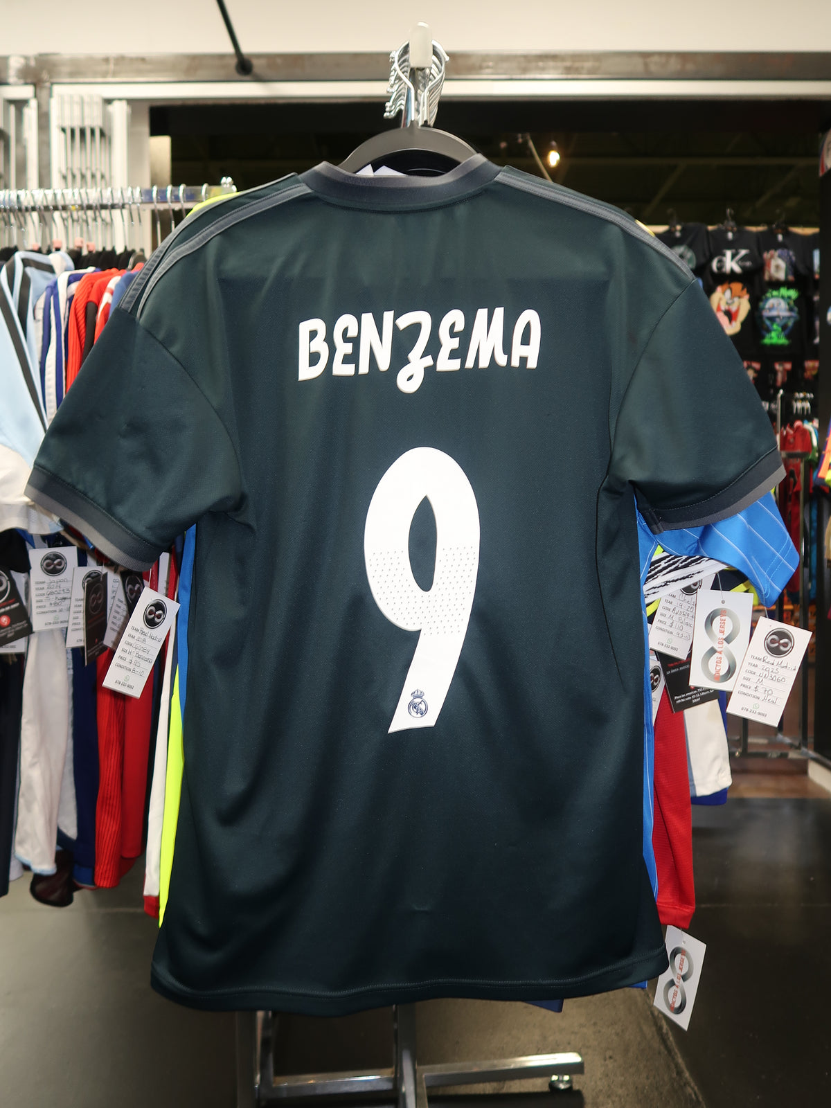 2018 Real Madrid Benzema 9 Away Jersey back