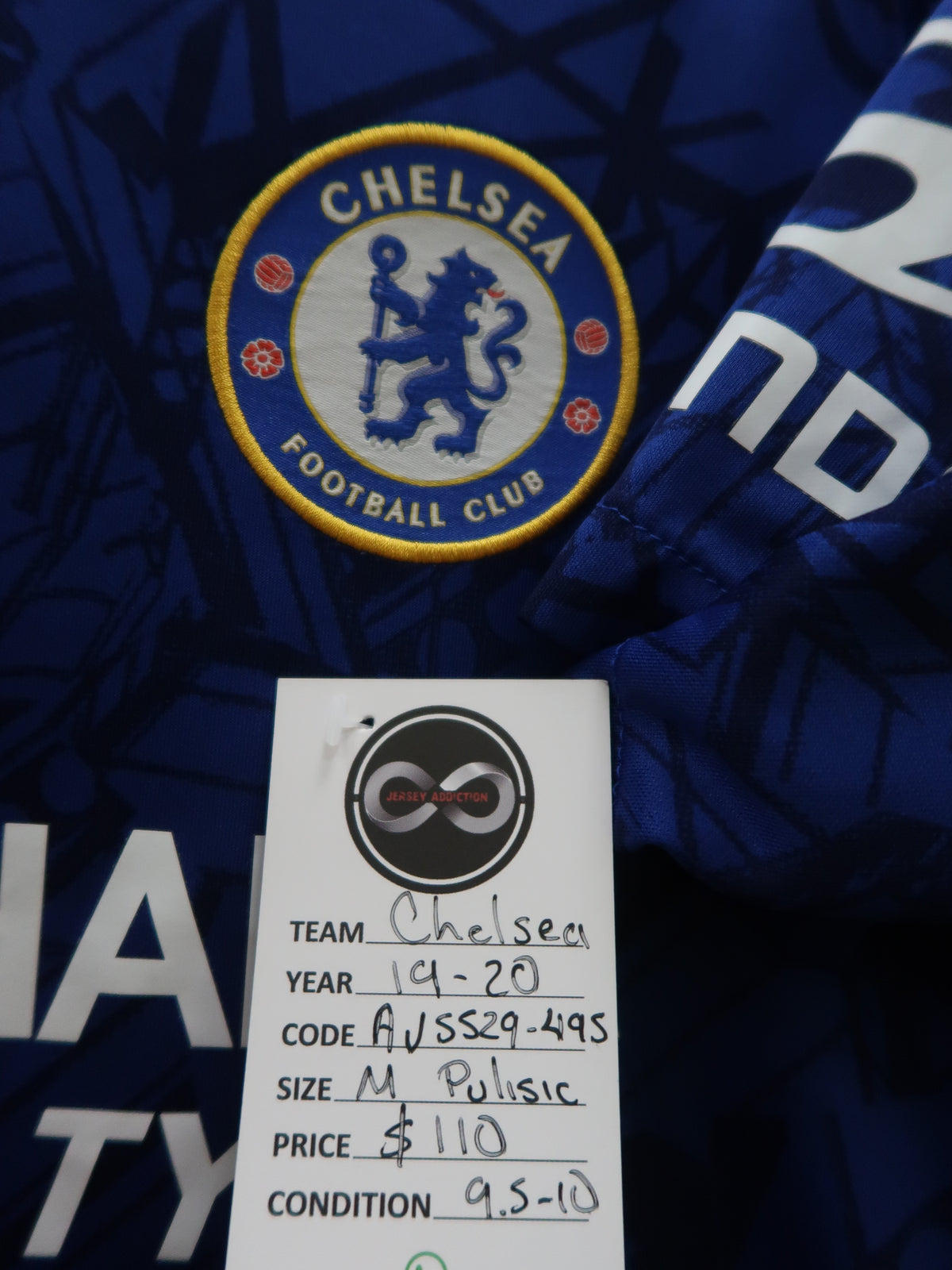 2019-20 Chelsea Pulisic 22 Home Jersey tag