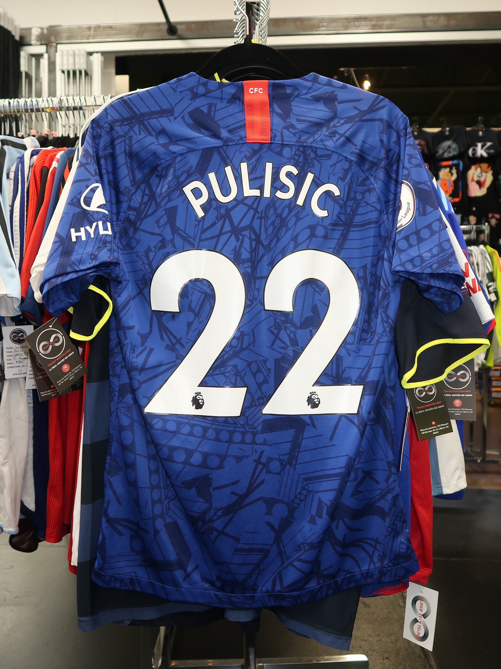 2019-20 Chelsea Pulisic 22 Home Jersey back