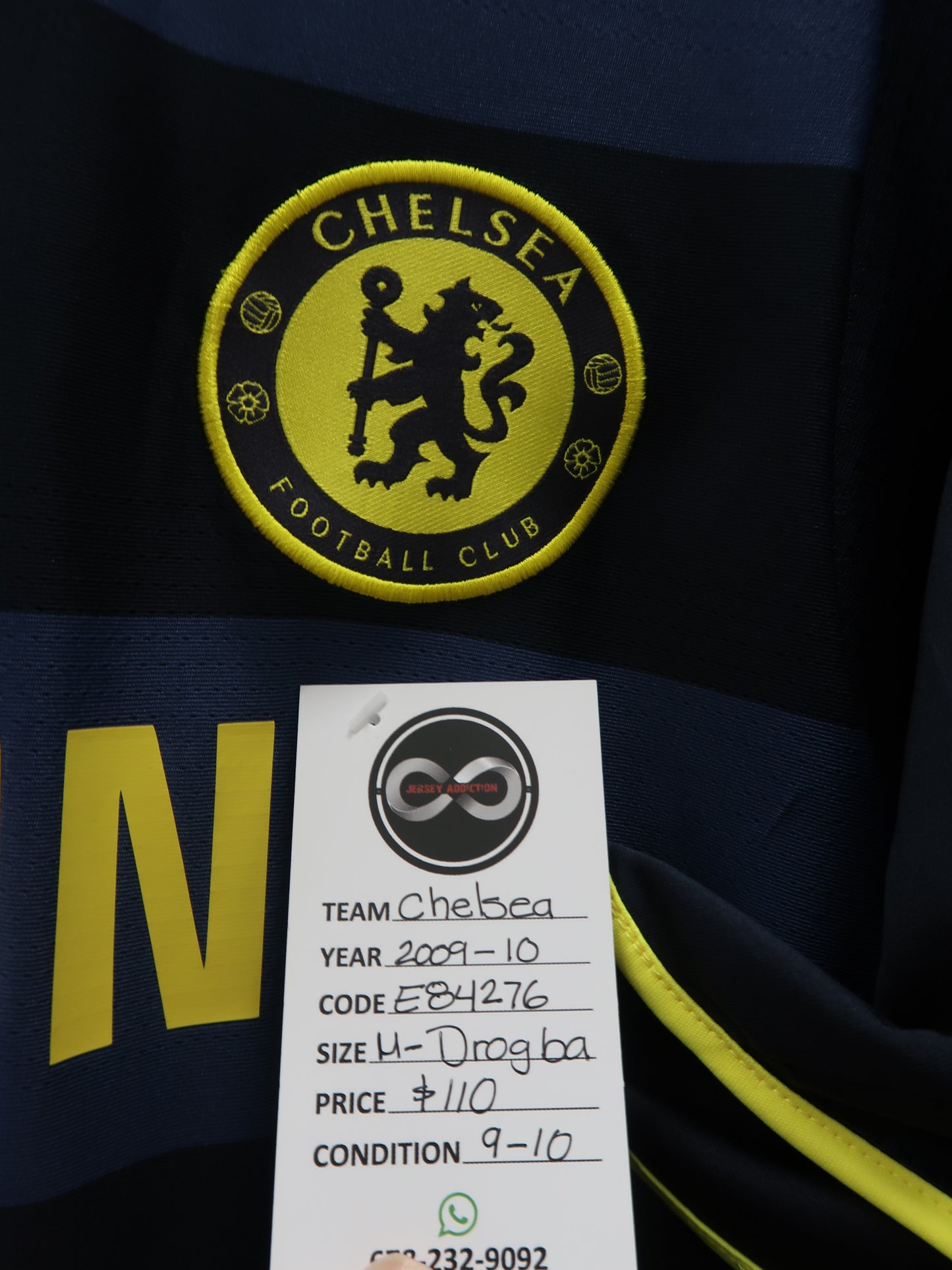 2009-10 Chelsea Drogba 11 Away Jersey tag