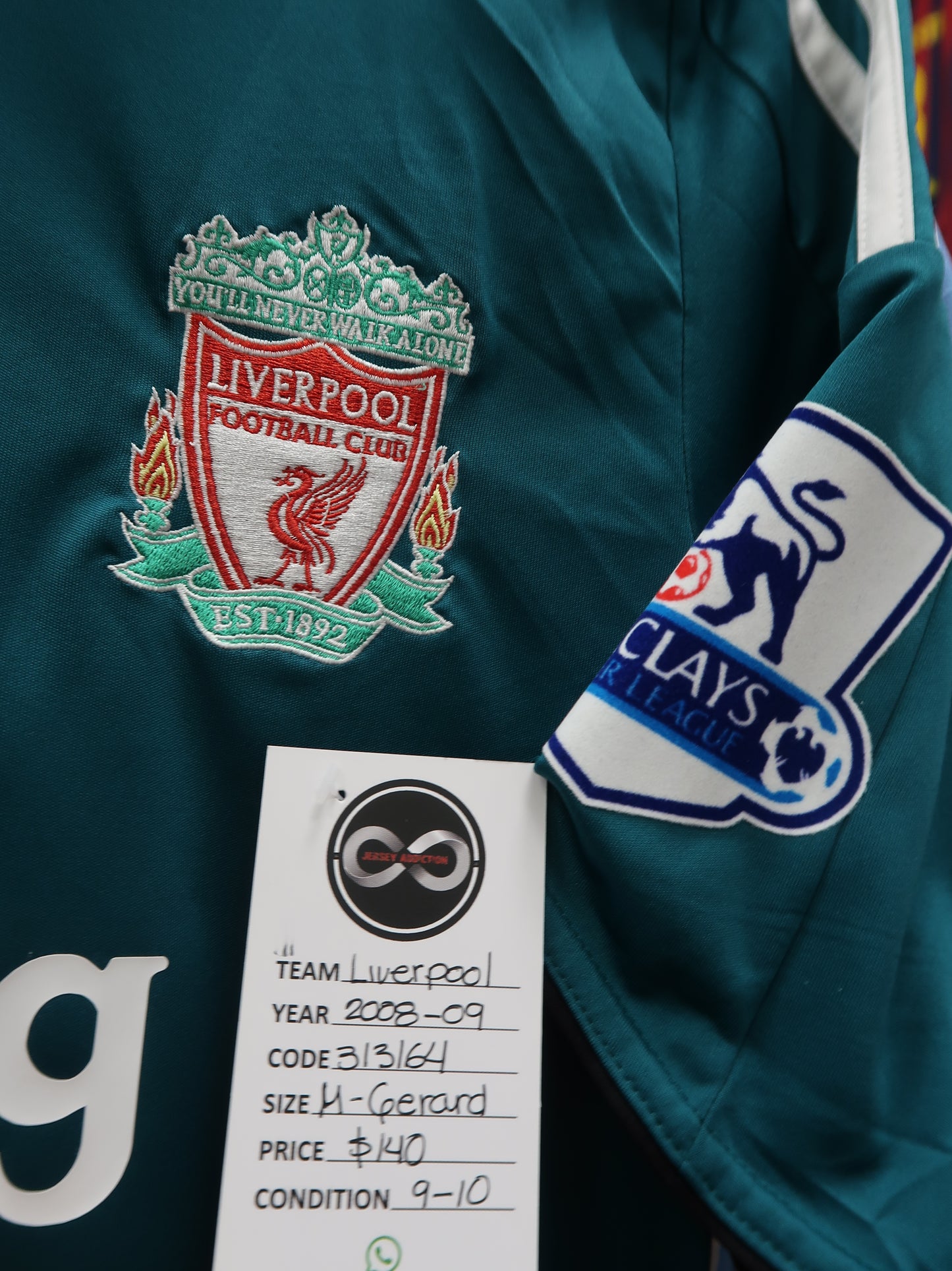 2008-09 Liverpool Gerrard 8 Third Jersey M 9/10