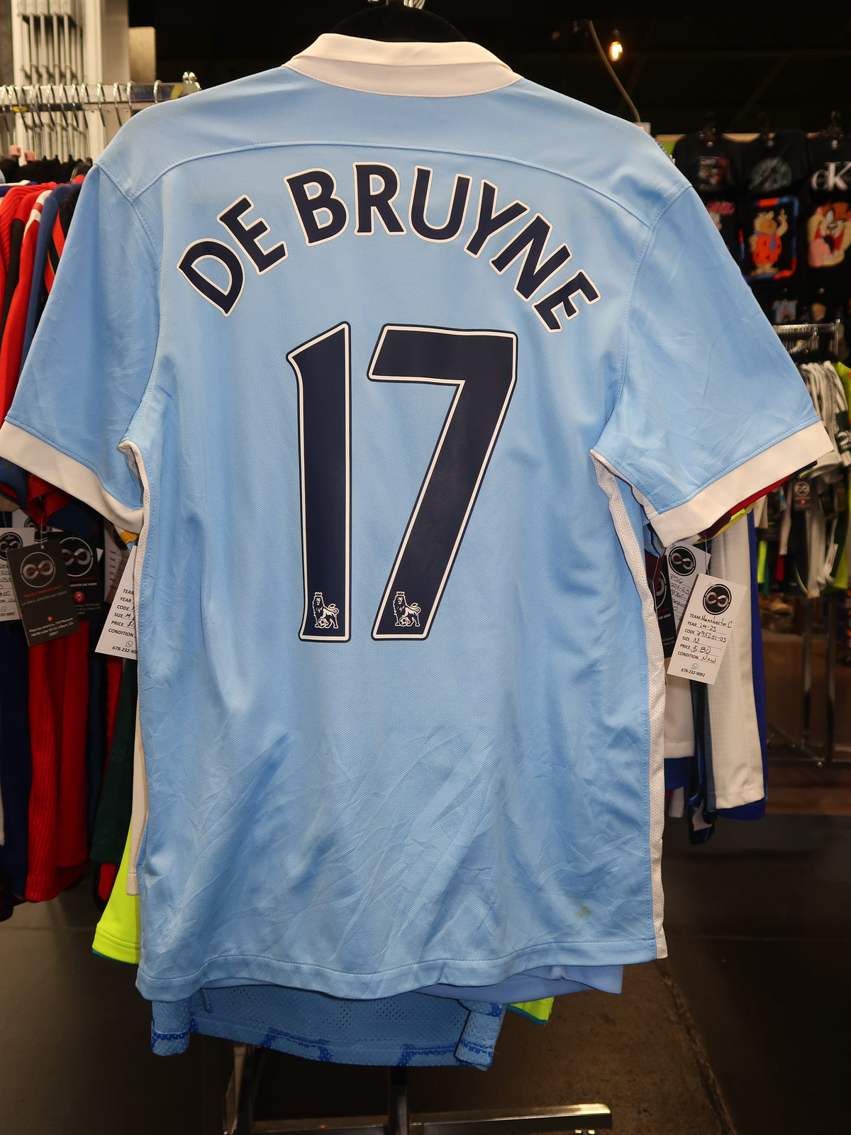 2015-16 Manchester City De Bruyne 17 Home Jersey M 9/10
