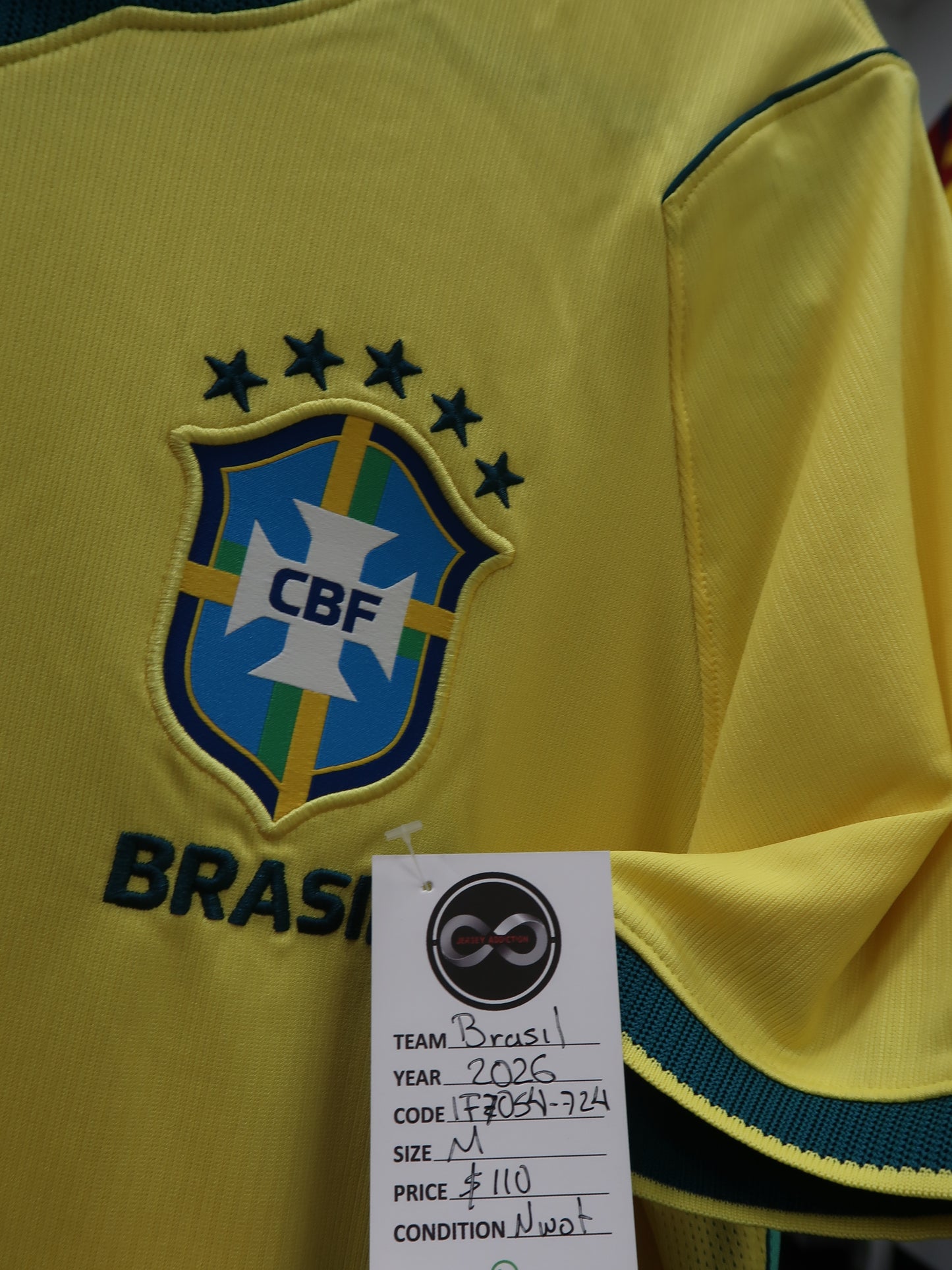 2026 Brazil Home Jersey M NWOT