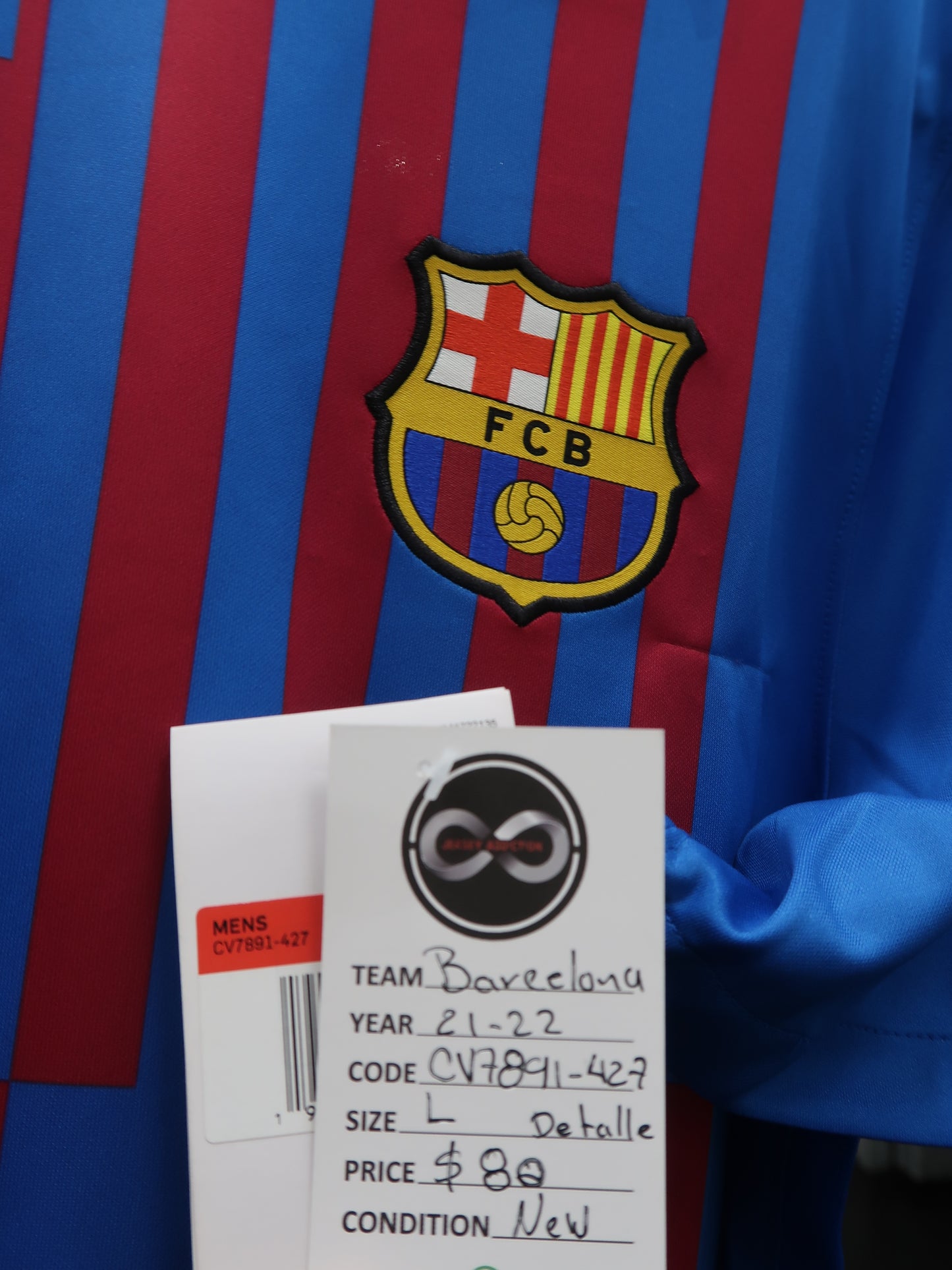 2021-22 Barcelona Home Jersey L New