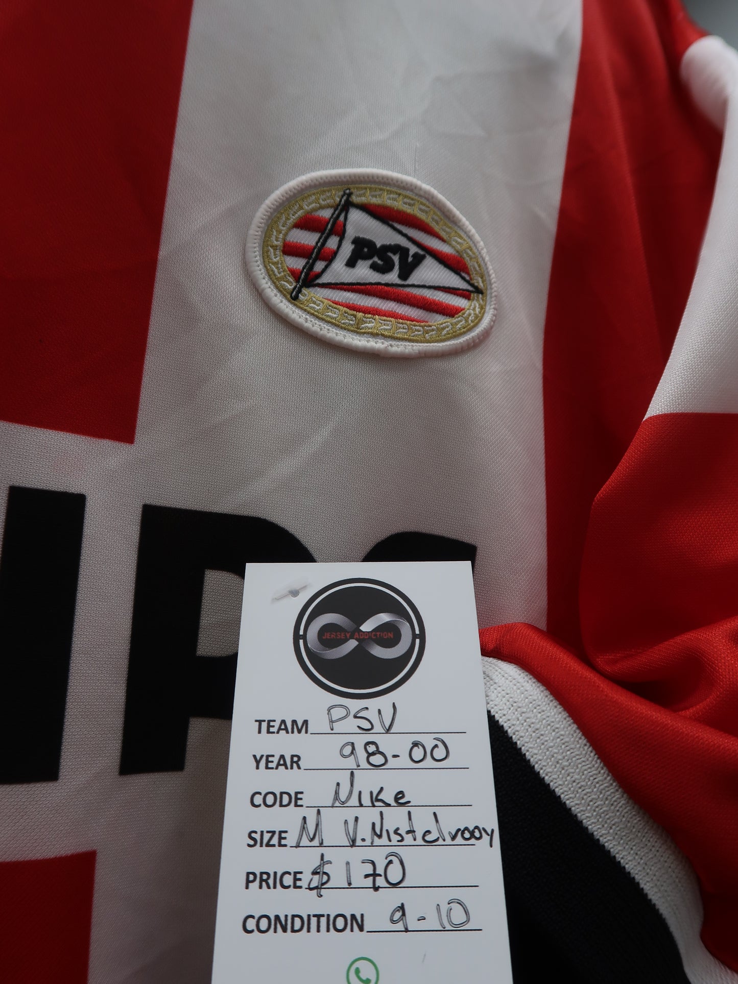 1998-2000 PSV Van Nistelrooy 8 Home Jersey M 9/10