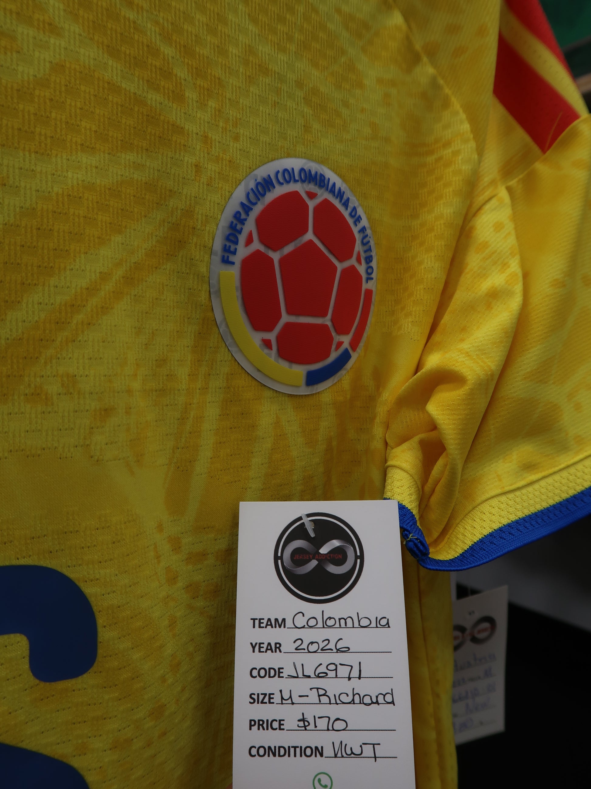 2026 Colombia Richard Rios 6 Home Jersey tag