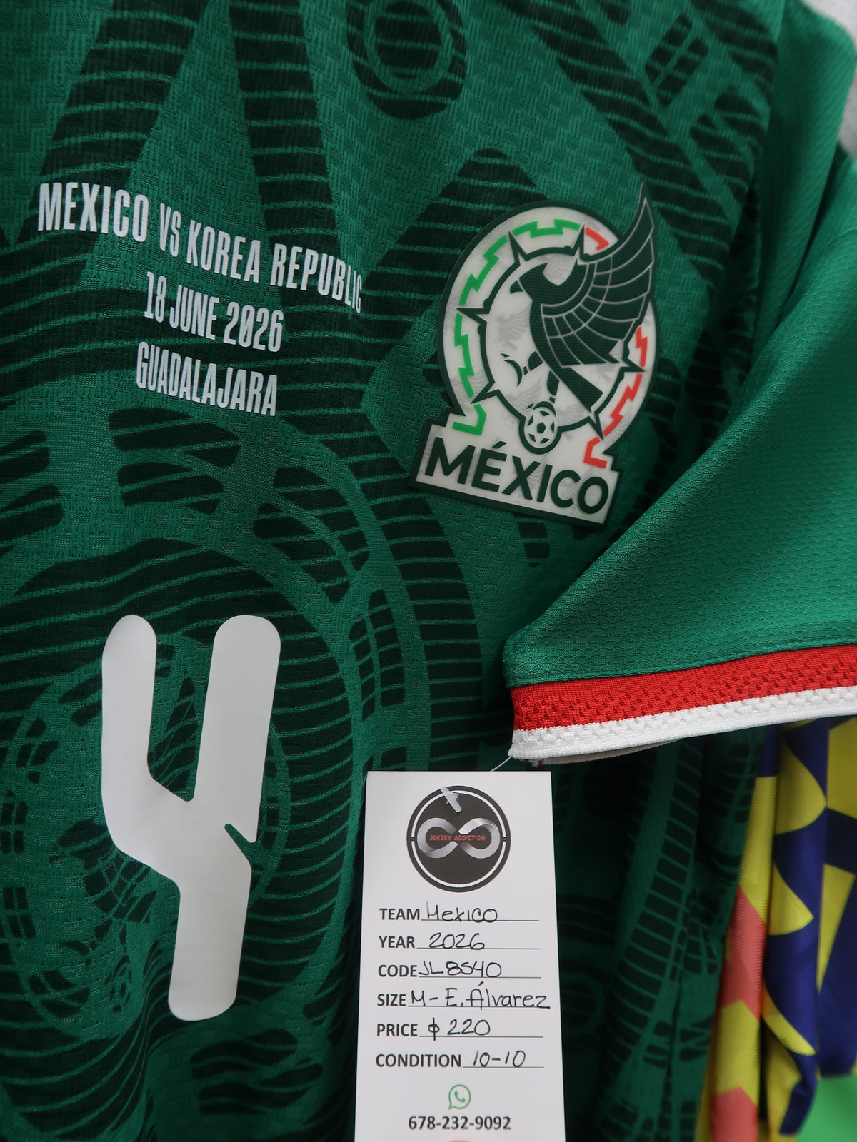 2026 Mexico E. Alvarez 4 Home Jersey tag